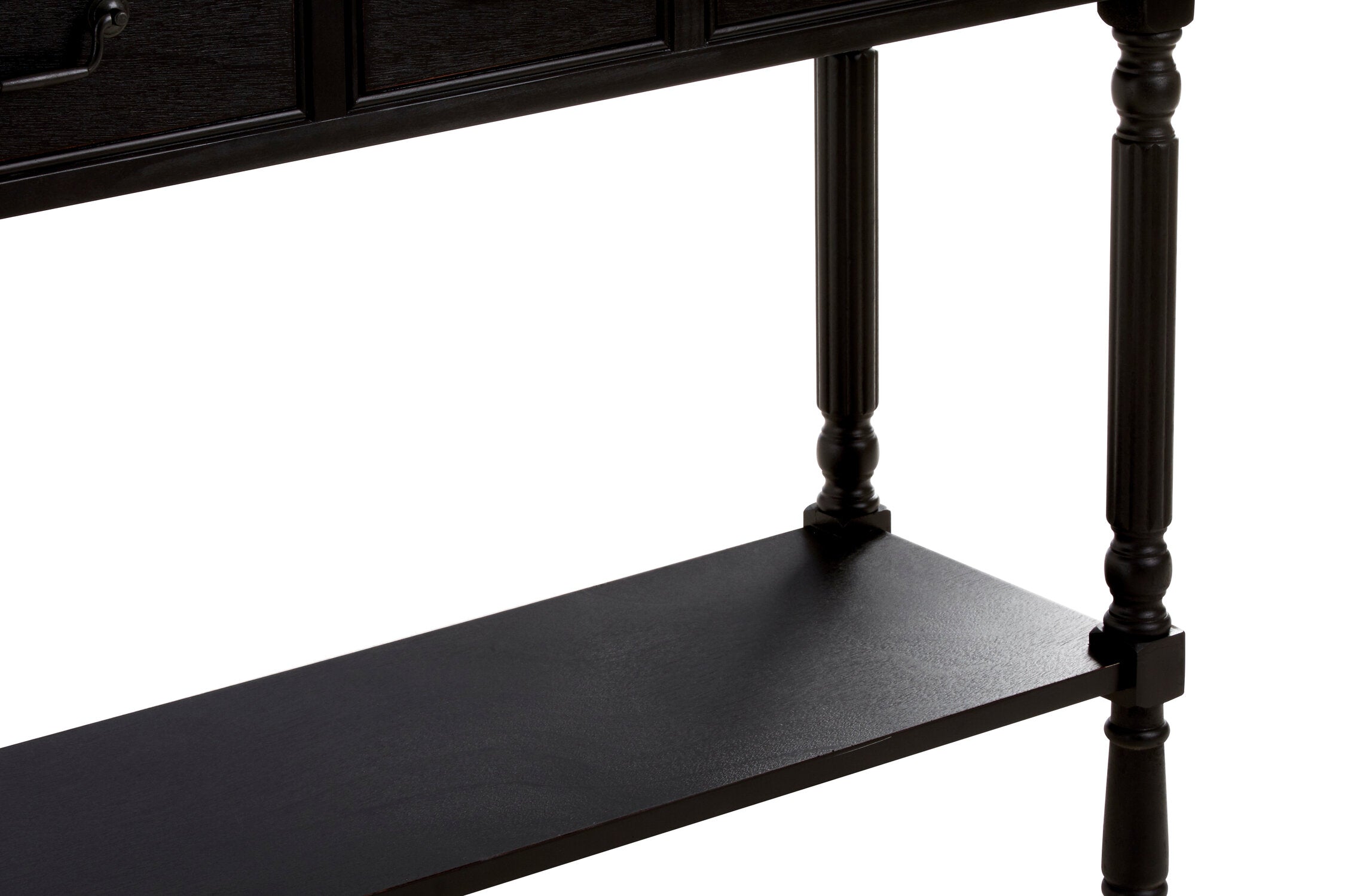 Vintage Black Three Drawer Console Table - The Orchard Home and Gifts