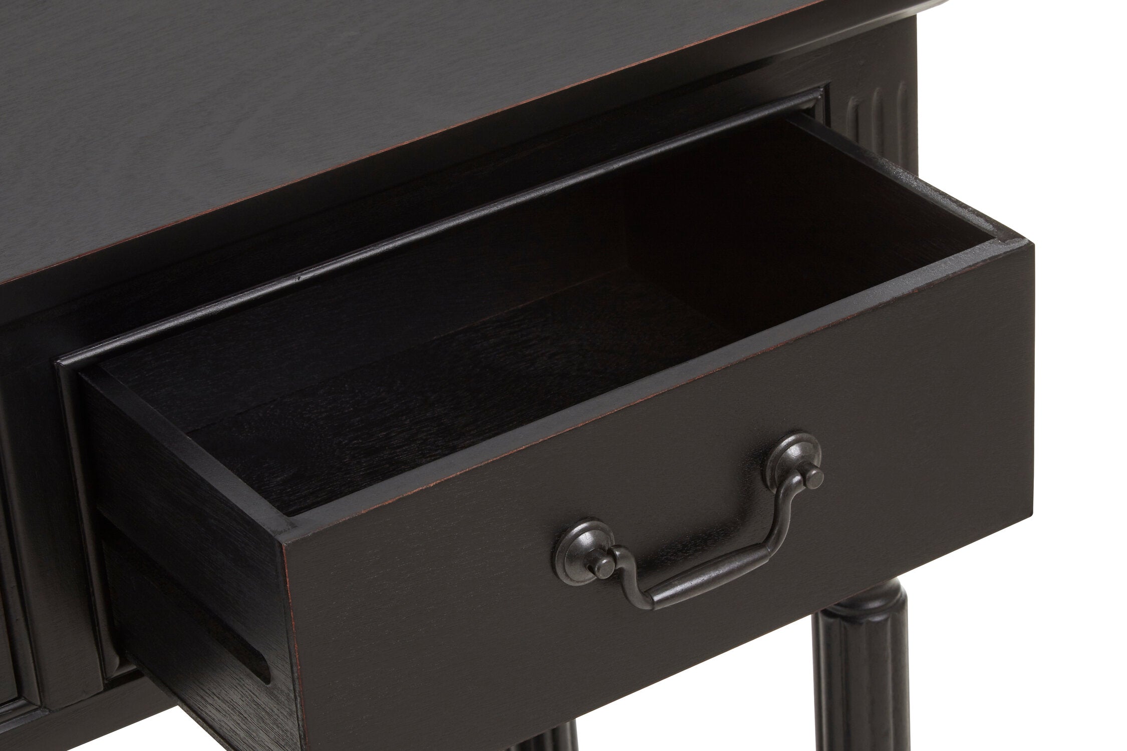 Vintage Black Three Drawer Console Table - The Orchard Home and Gifts