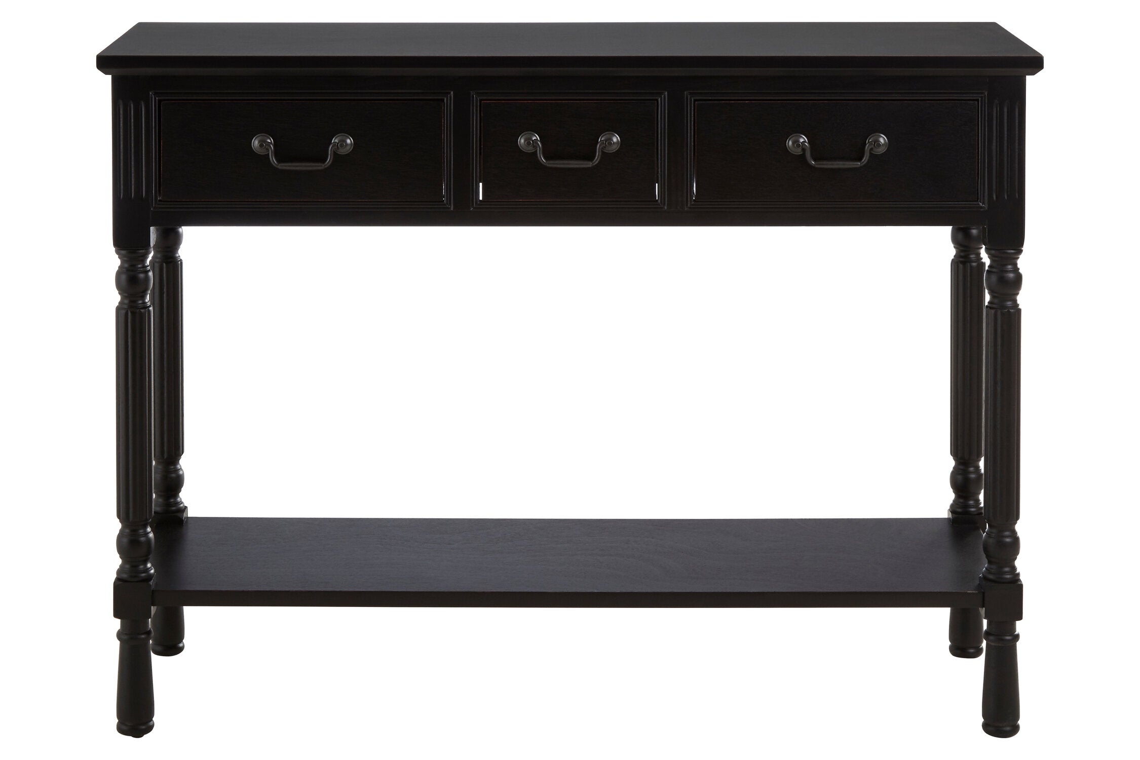 Vintage Black Three Drawer Console Table - The Orchard Home and Gifts
