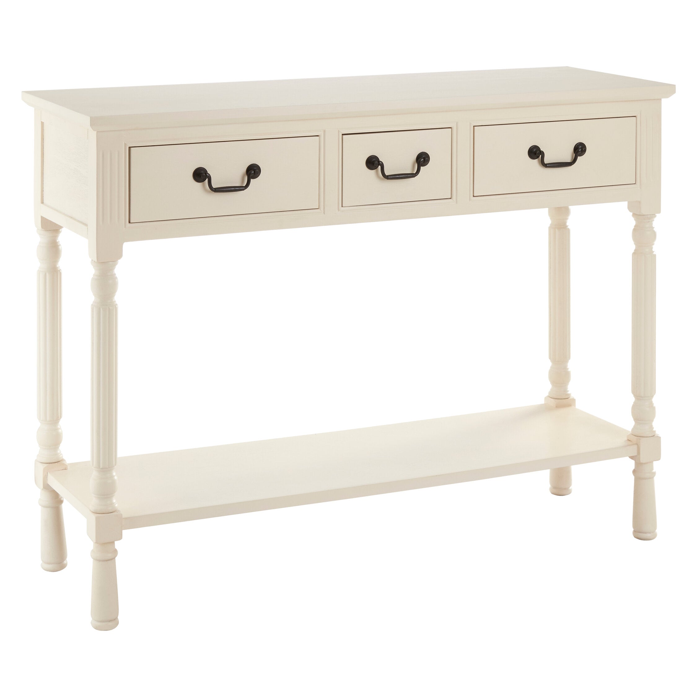 Vintage Ivory Three Drawer Console Table - The Orchard Home and Gifts