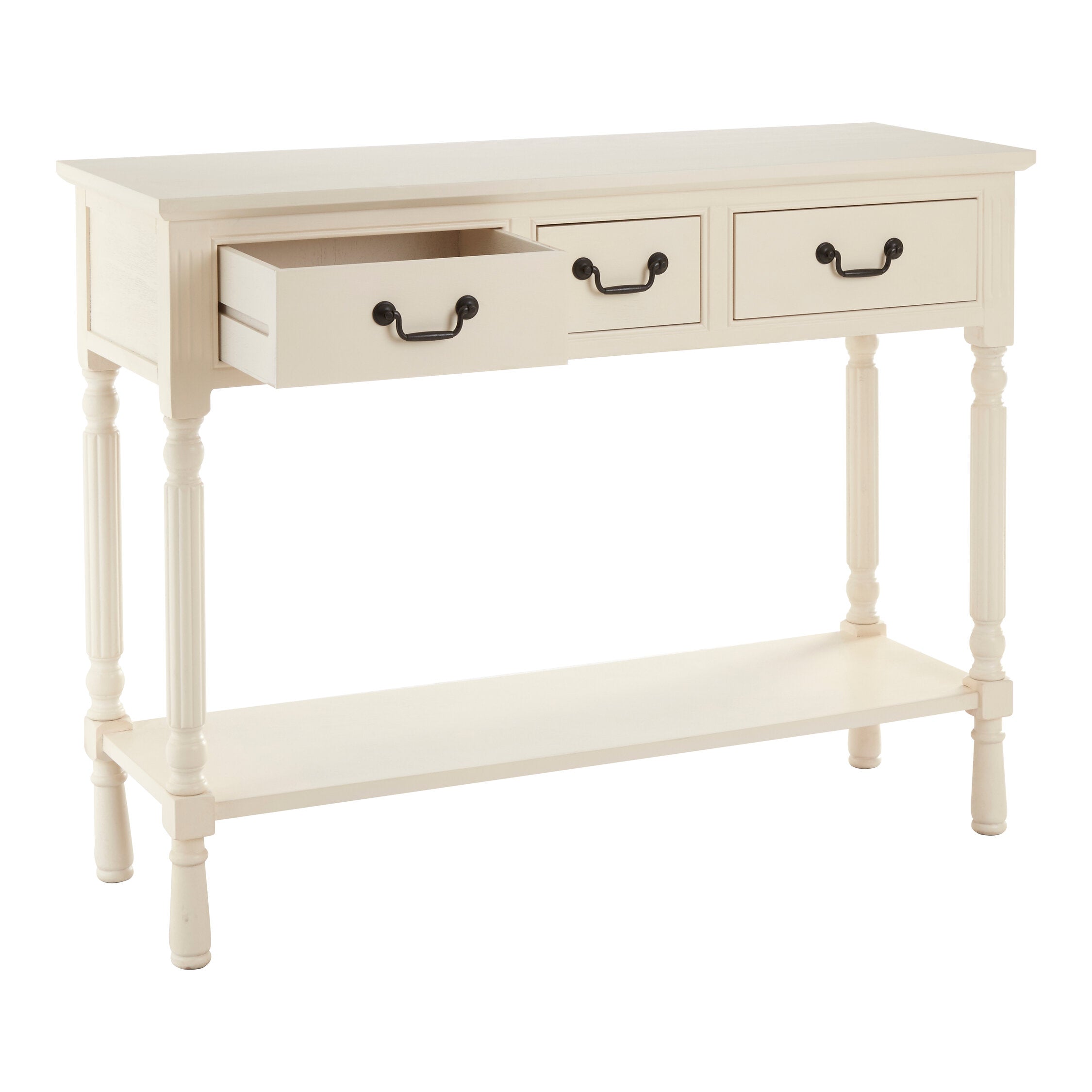 Vintage Ivory Three Drawer Console Table - The Orchard Home and Gifts