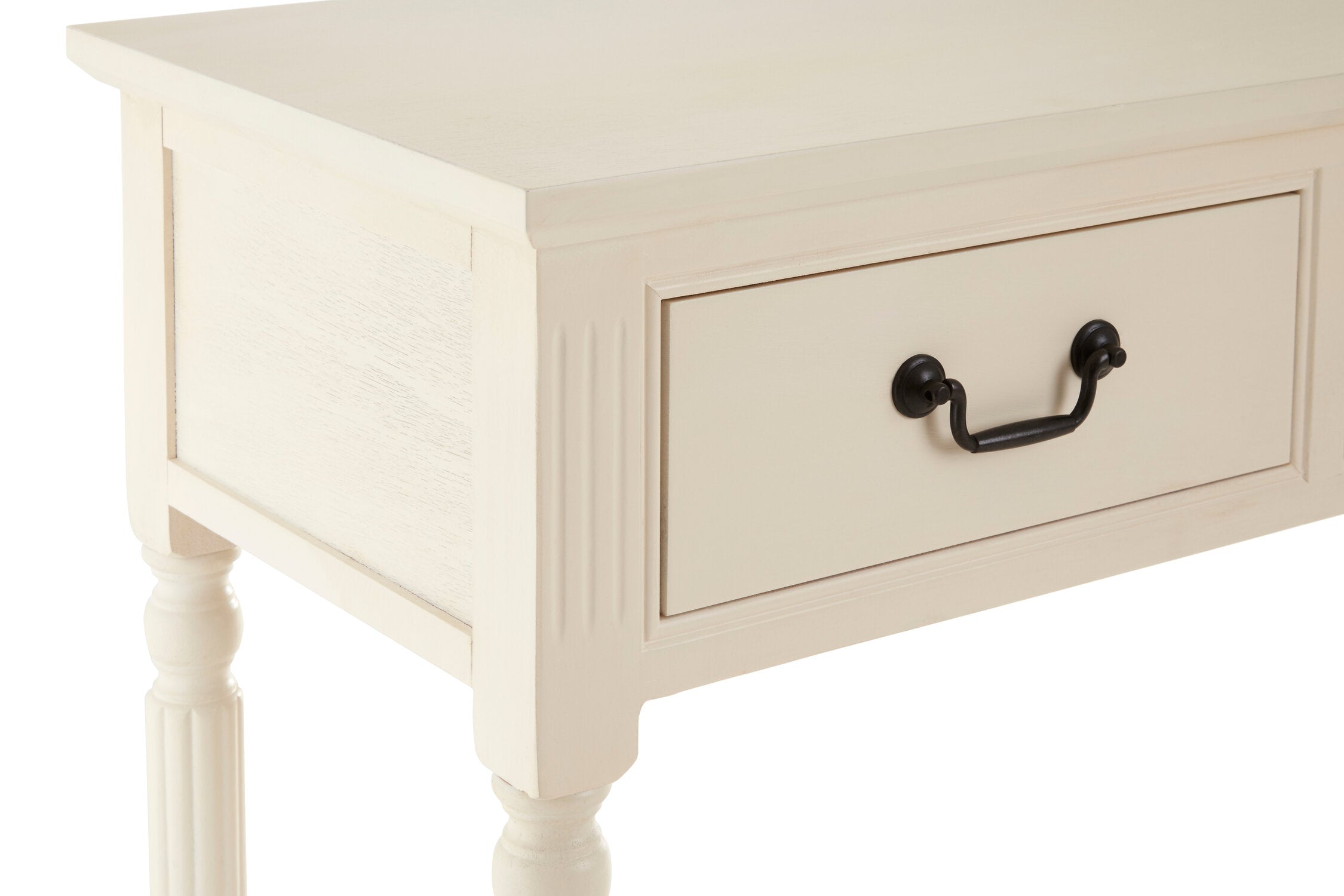 Vintage Ivory Three Drawer Console Table - The Orchard Home and Gifts