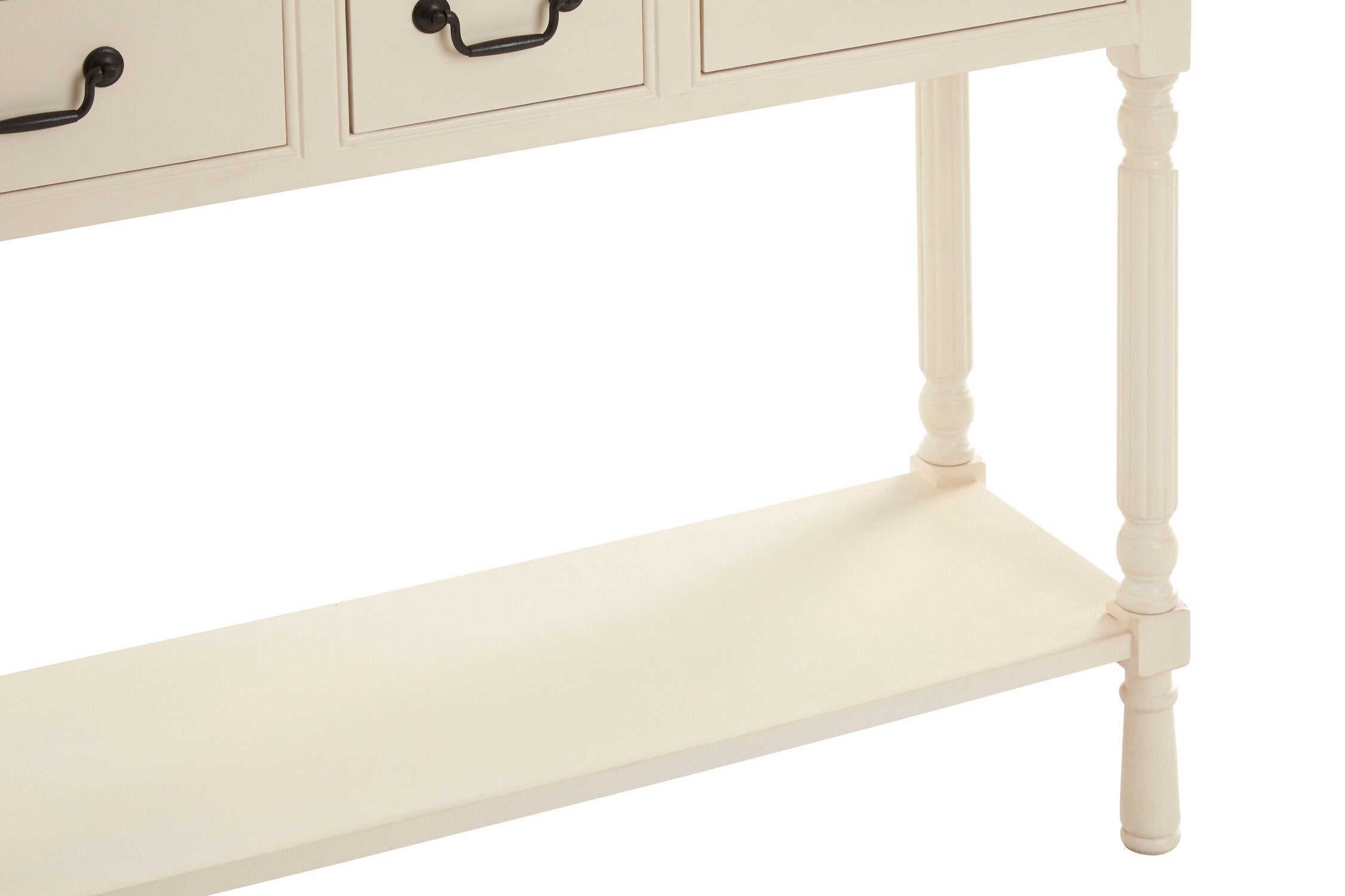 Vintage Ivory Three Drawer Console Table - The Orchard Home and Gifts