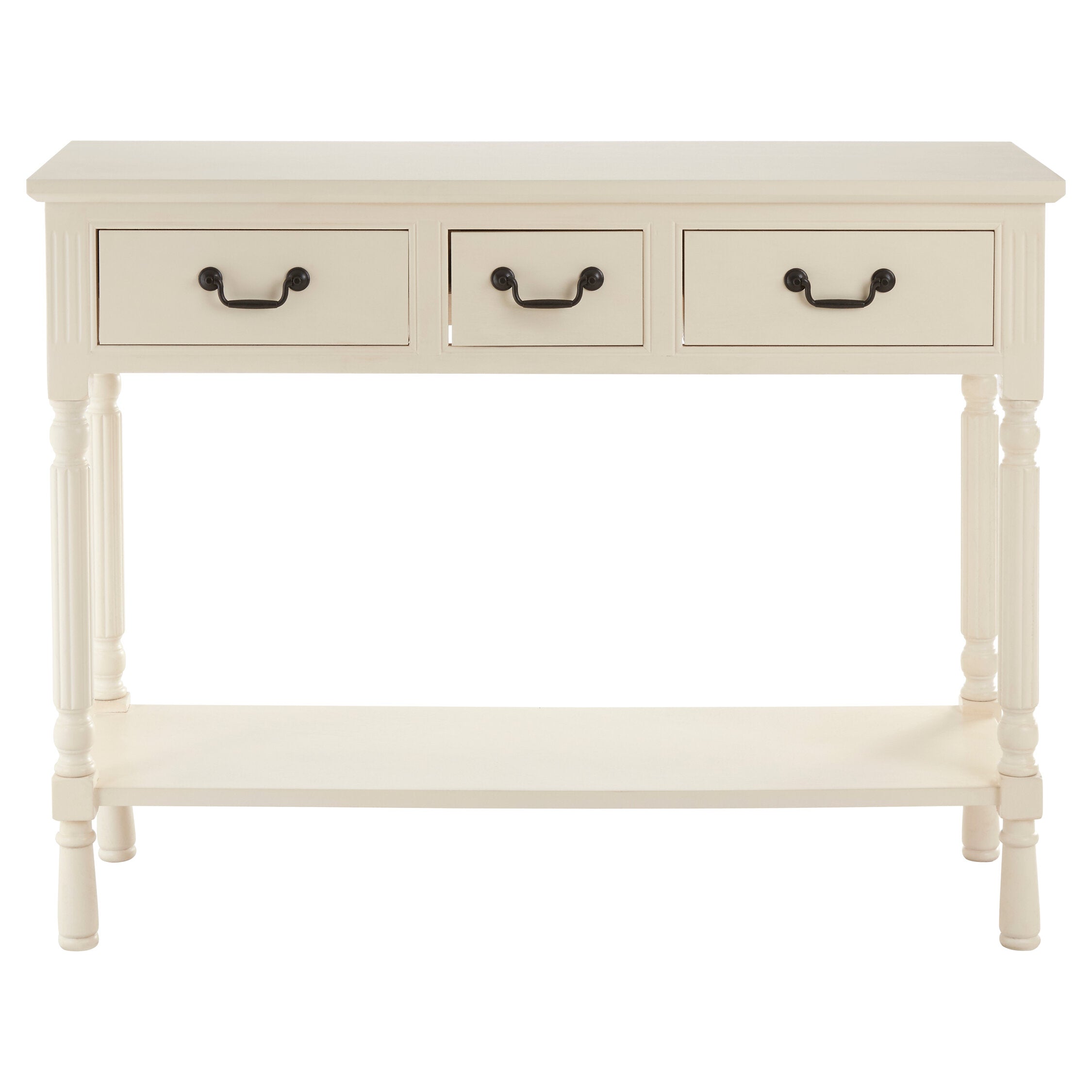 Vintage Ivory Three Drawer Console Table - The Orchard Home and Gifts
