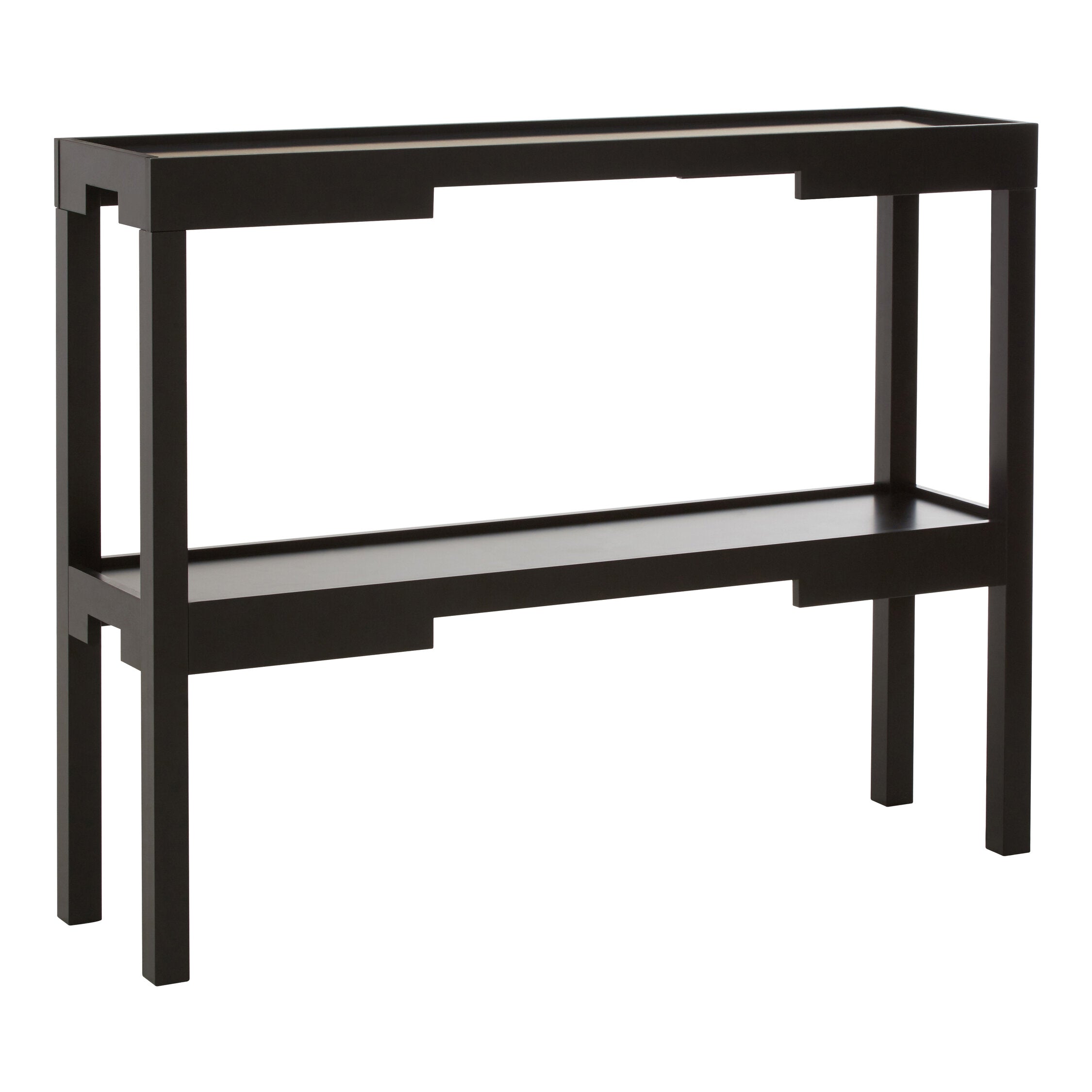 Slim Black Two Tiered Console Table - The Orchard Home and Gifts