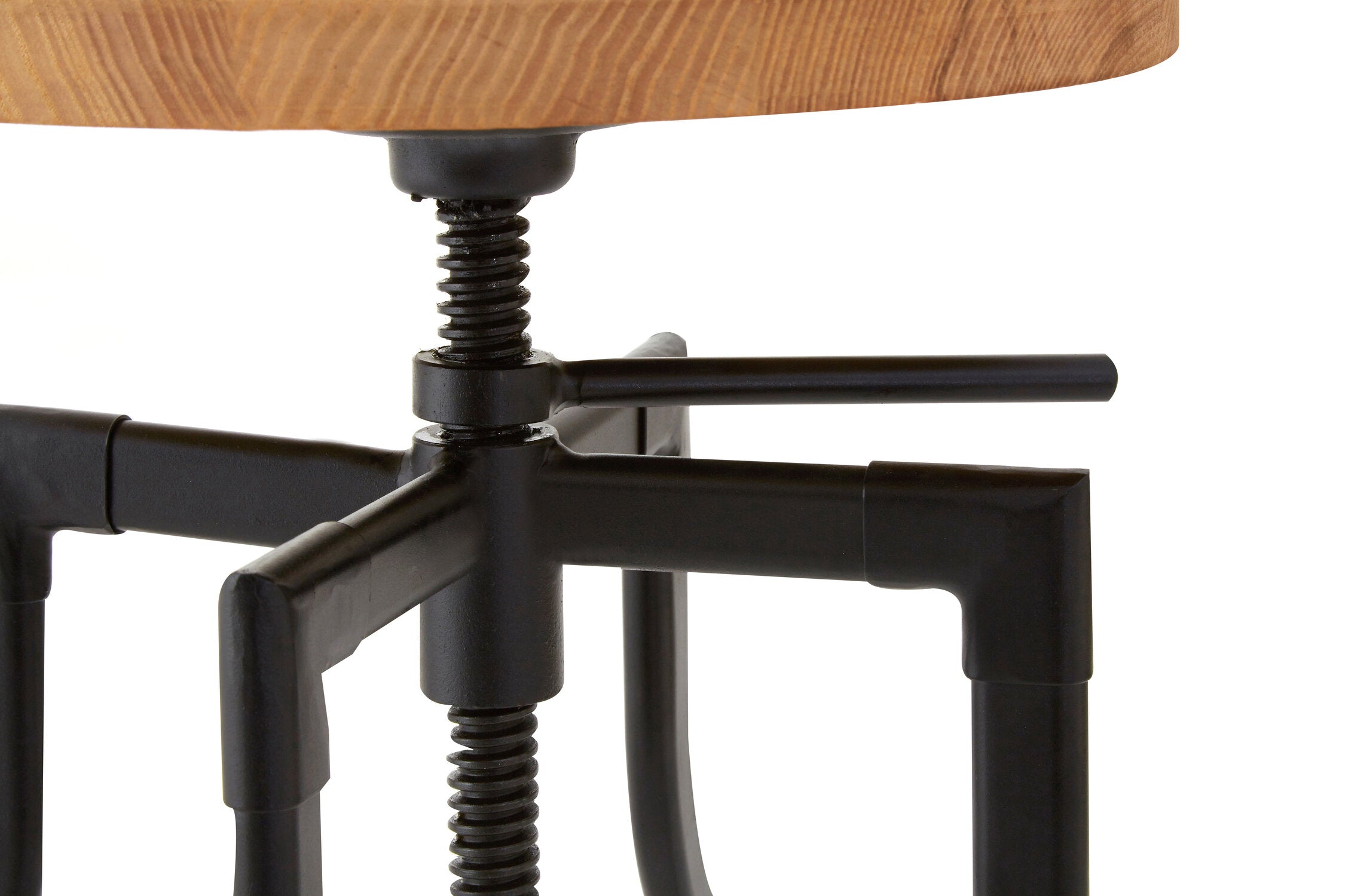 Steel and Ash Wood Adjustable Bar Stool - The Orchard Home and Gifts