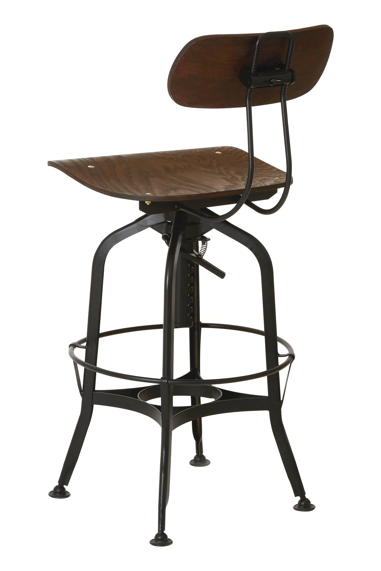 Iron and Wood Adjustable Bar Stool - The Orchard Home and Gifts