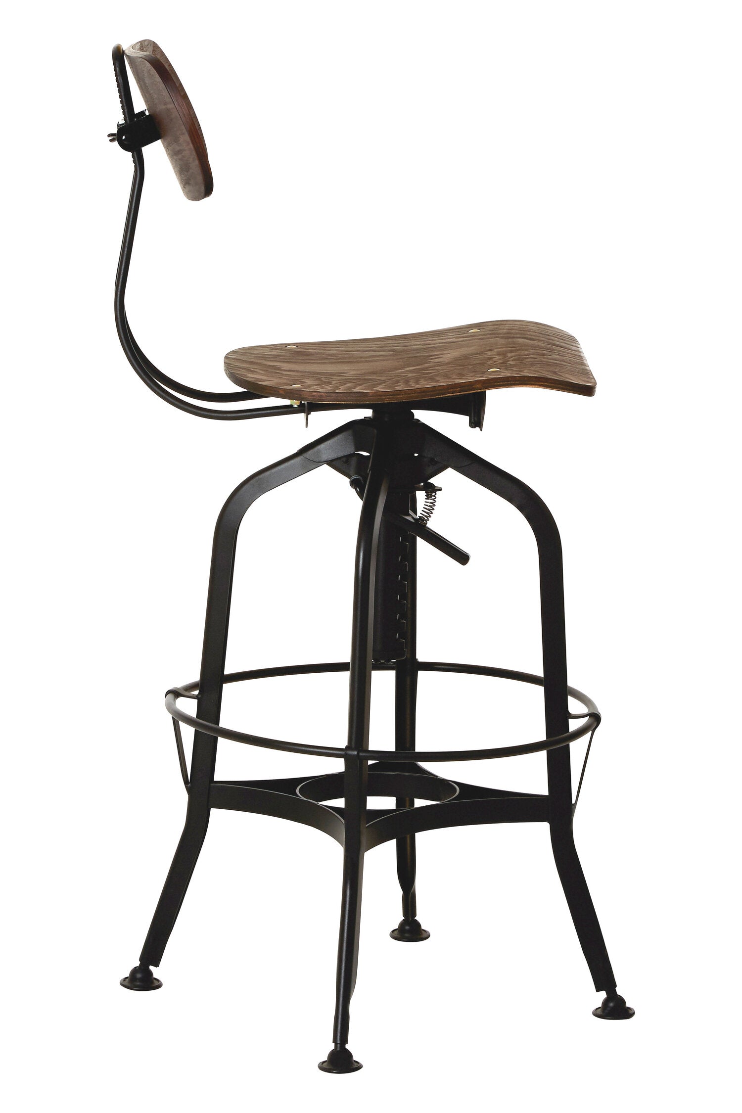 Iron and Wood Adjustable Bar Stool - The Orchard Home and Gifts