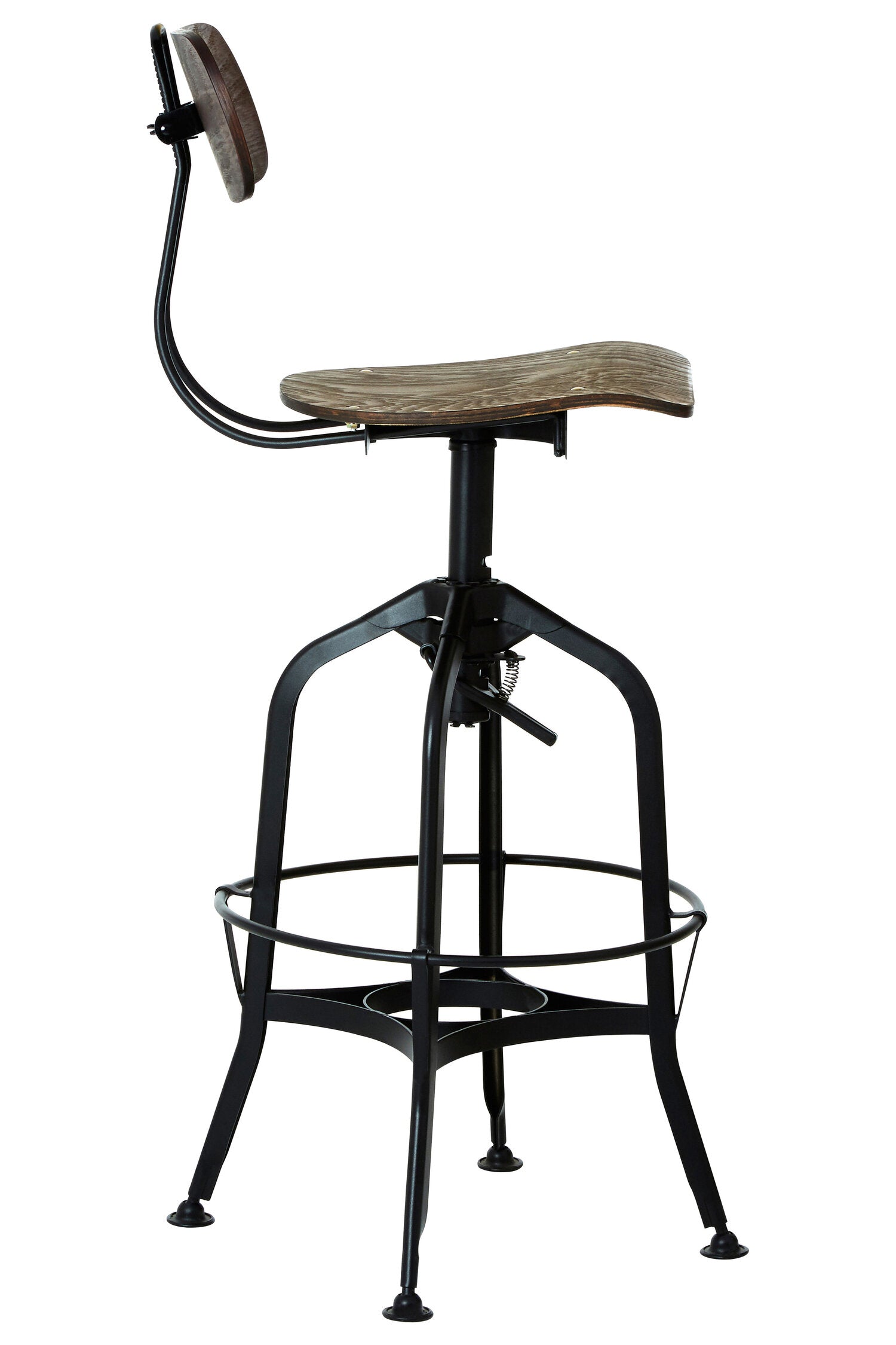 Iron and Wood Adjustable Bar Stool - The Orchard Home and Gifts