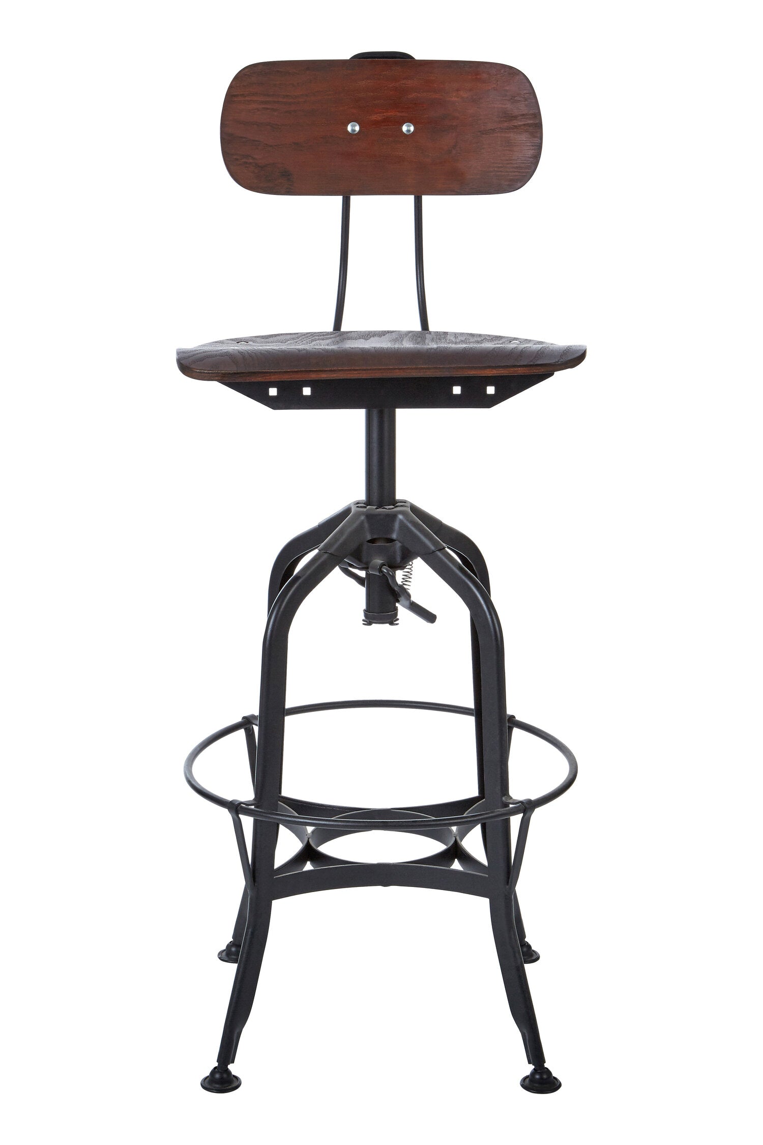 Iron and Wood Adjustable Bar Stool - The Orchard Home and Gifts