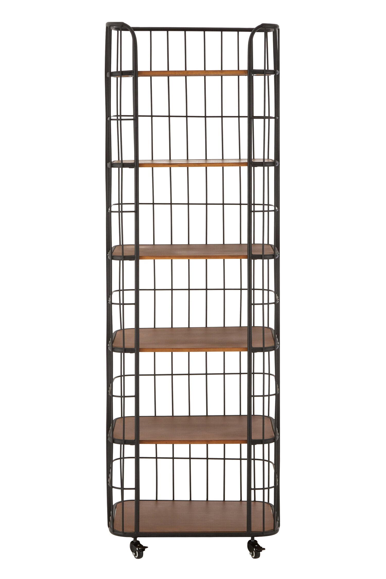 Black Metal Cage Industrial Six Shelf Display Unit - The Orchard Home and Gifts