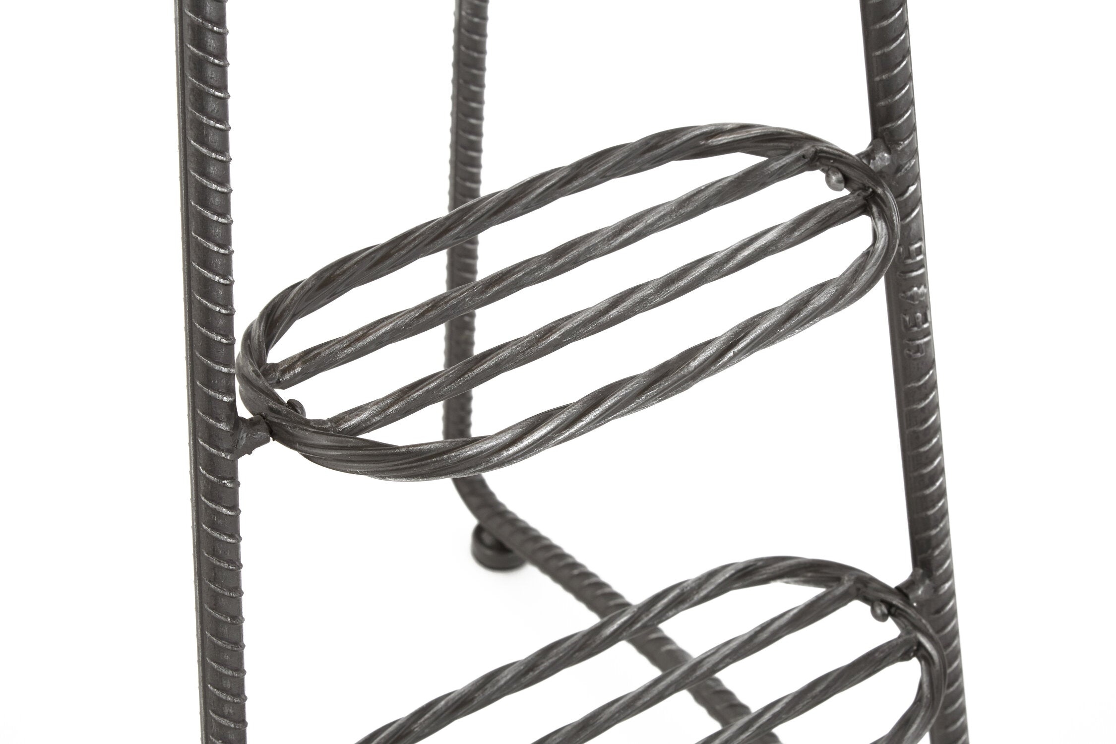 Black Twisted Metal and Wood Bar Stool - The Orchard Home and Gifts