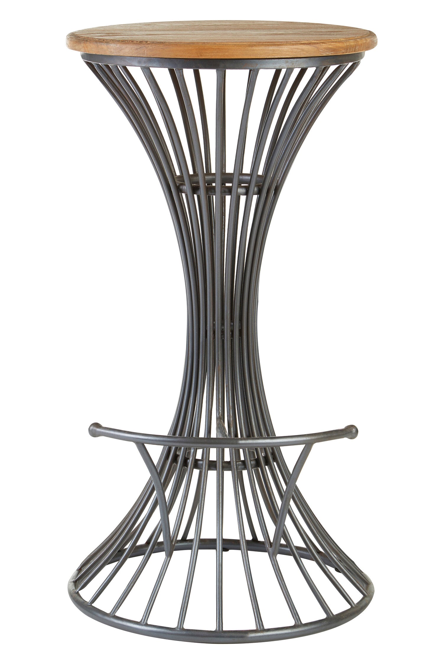 Industrial Wood and Metal Hour Glass Bar Stool - The Orchard Home and Gifts