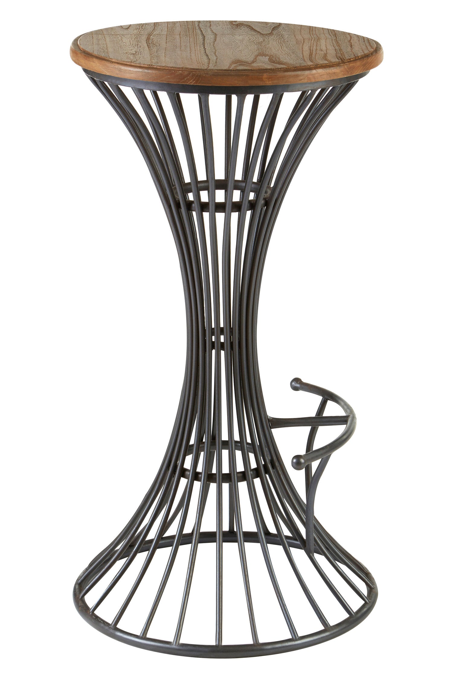 Industrial Wood and Metal Hour Glass Bar Stool - The Orchard Home and Gifts