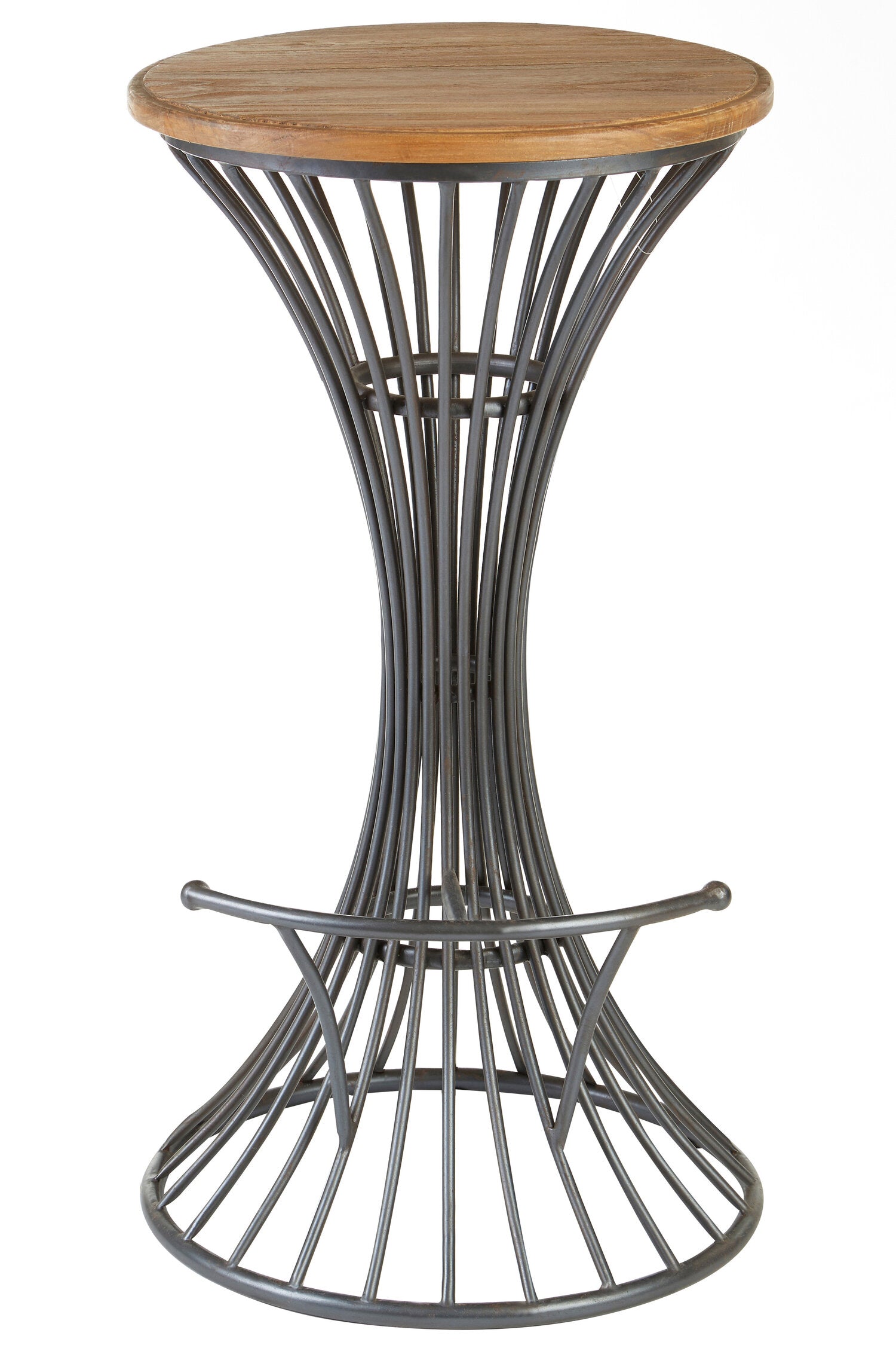 Industrial Wood and Metal Hour Glass Bar Stool - The Orchard Home and Gifts