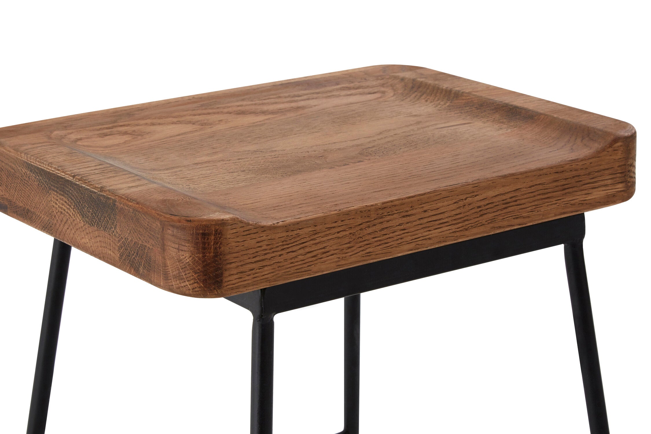 Industrial Farmhouse Metal and Oak Bar Stool - The Orchard Home and Gifts
