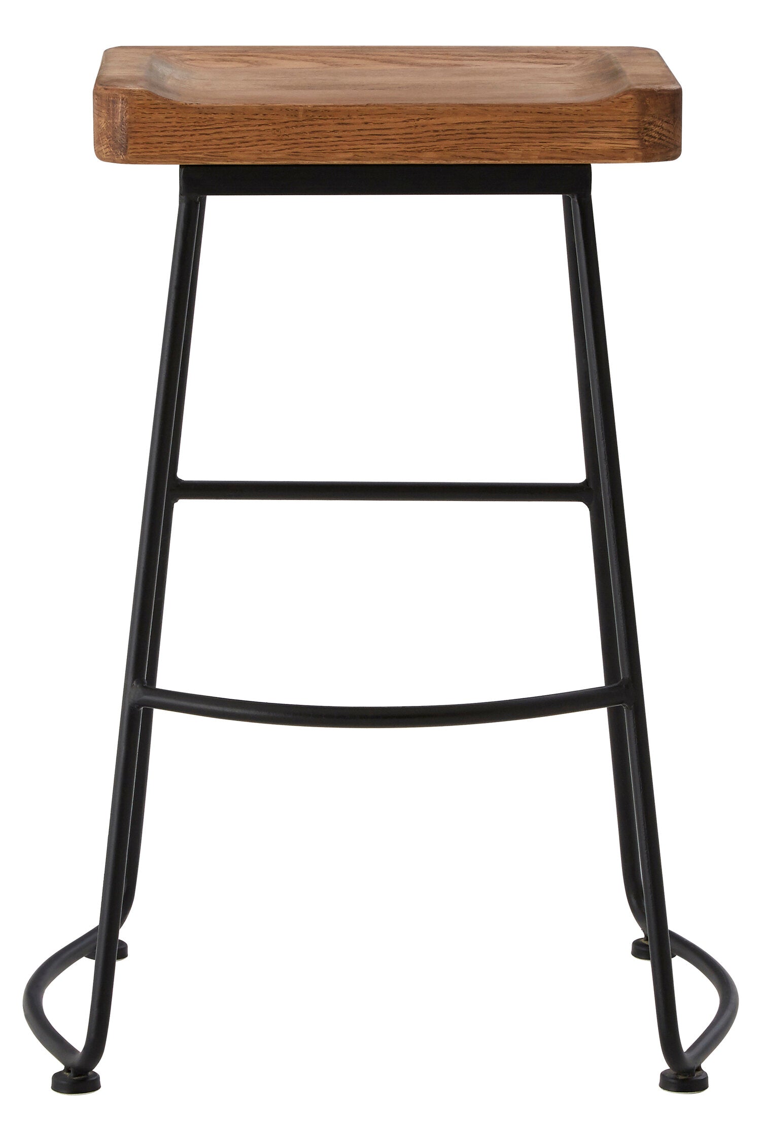 Industrial Farmhouse Metal and Oak Bar Stool - The Orchard Home and Gifts
