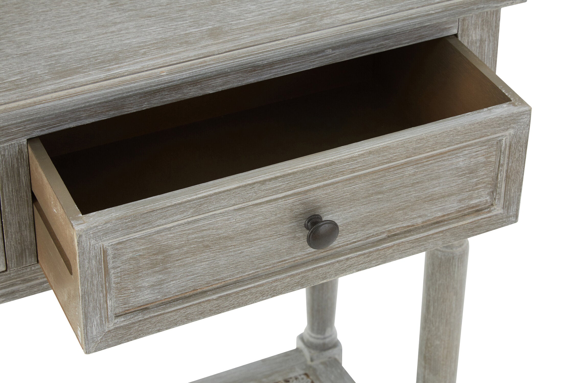 Grey Wash Wooden Two Drawer Console Table - The Orchard Home and Gifts