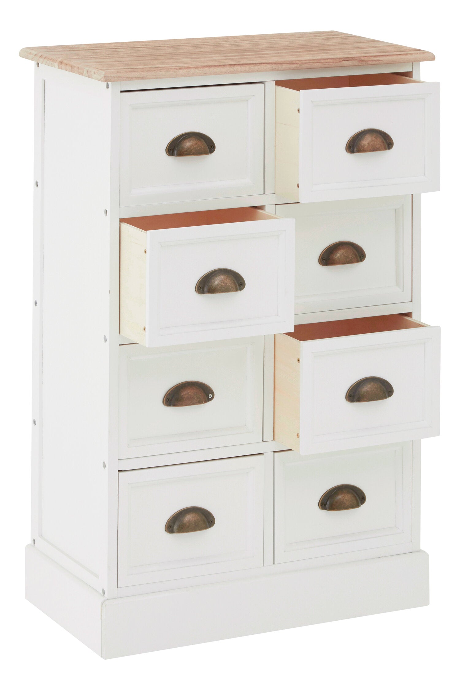 Coastal White Eight Drawer Chest of Drawers - The Orchard Home and Gifts