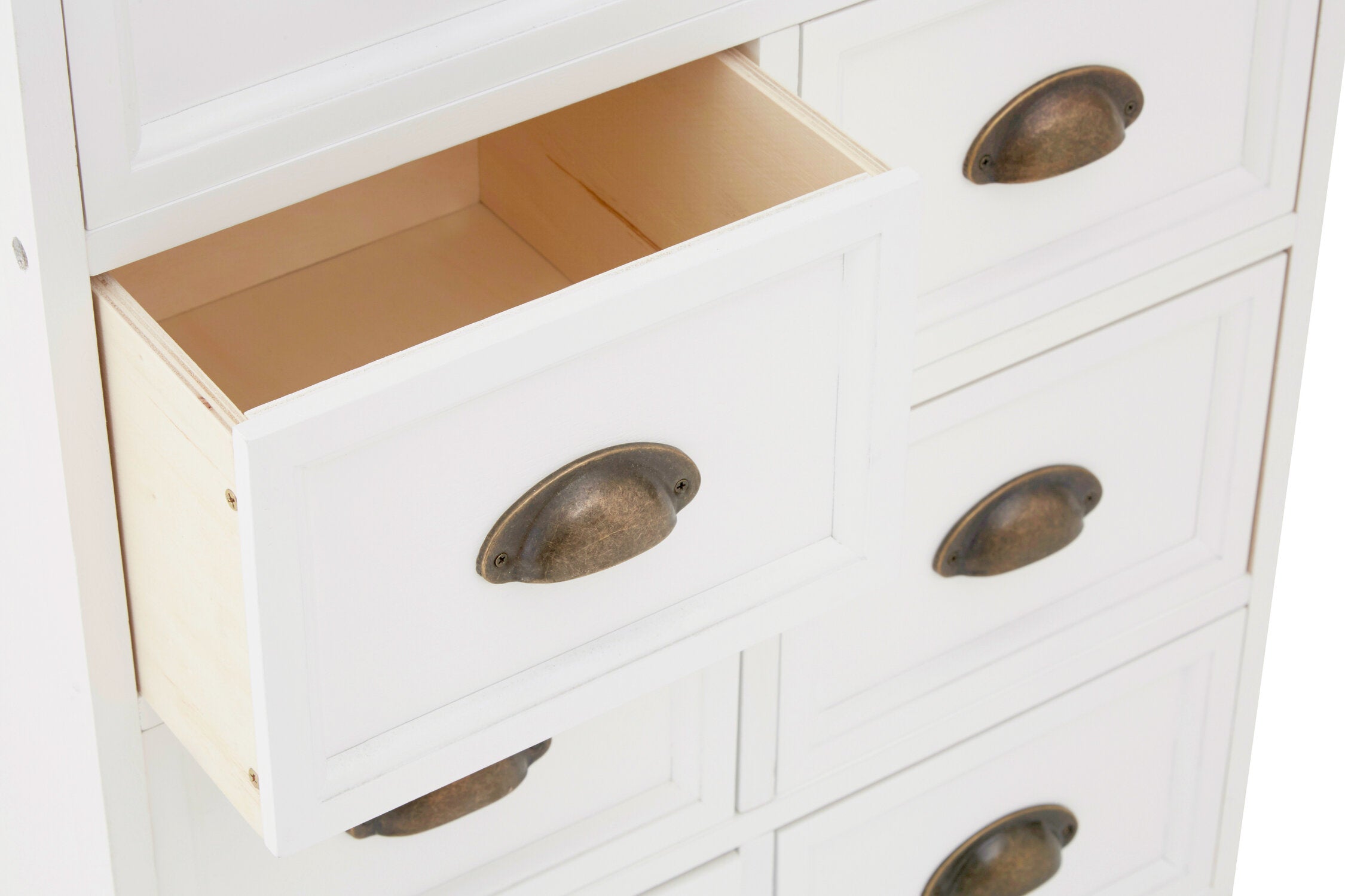 Coastal White Eight Drawer Chest of Drawers - The Orchard Home and Gifts