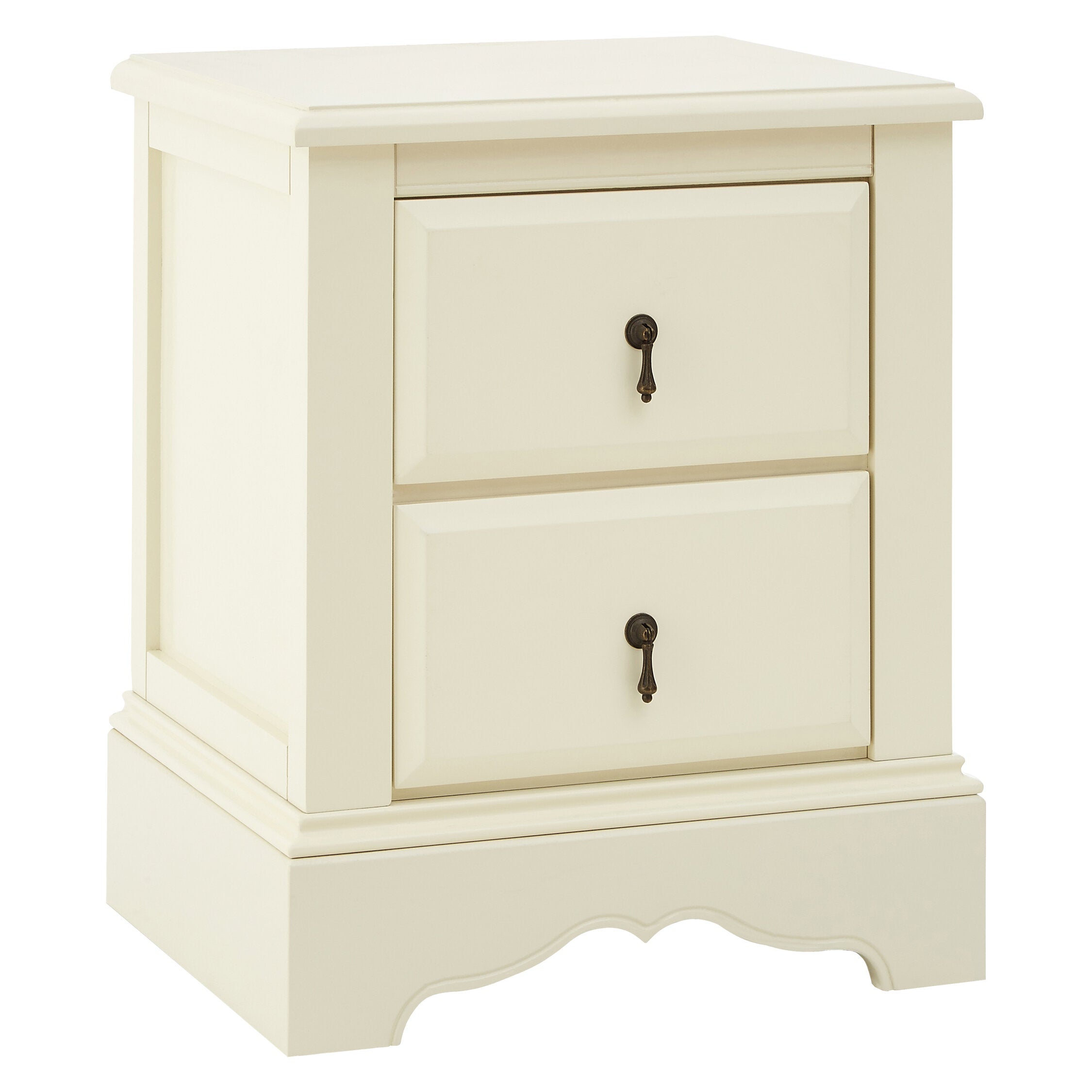Classic Ivory Two Drawer Bedside Cabinet - The Orchard Home and Gifts