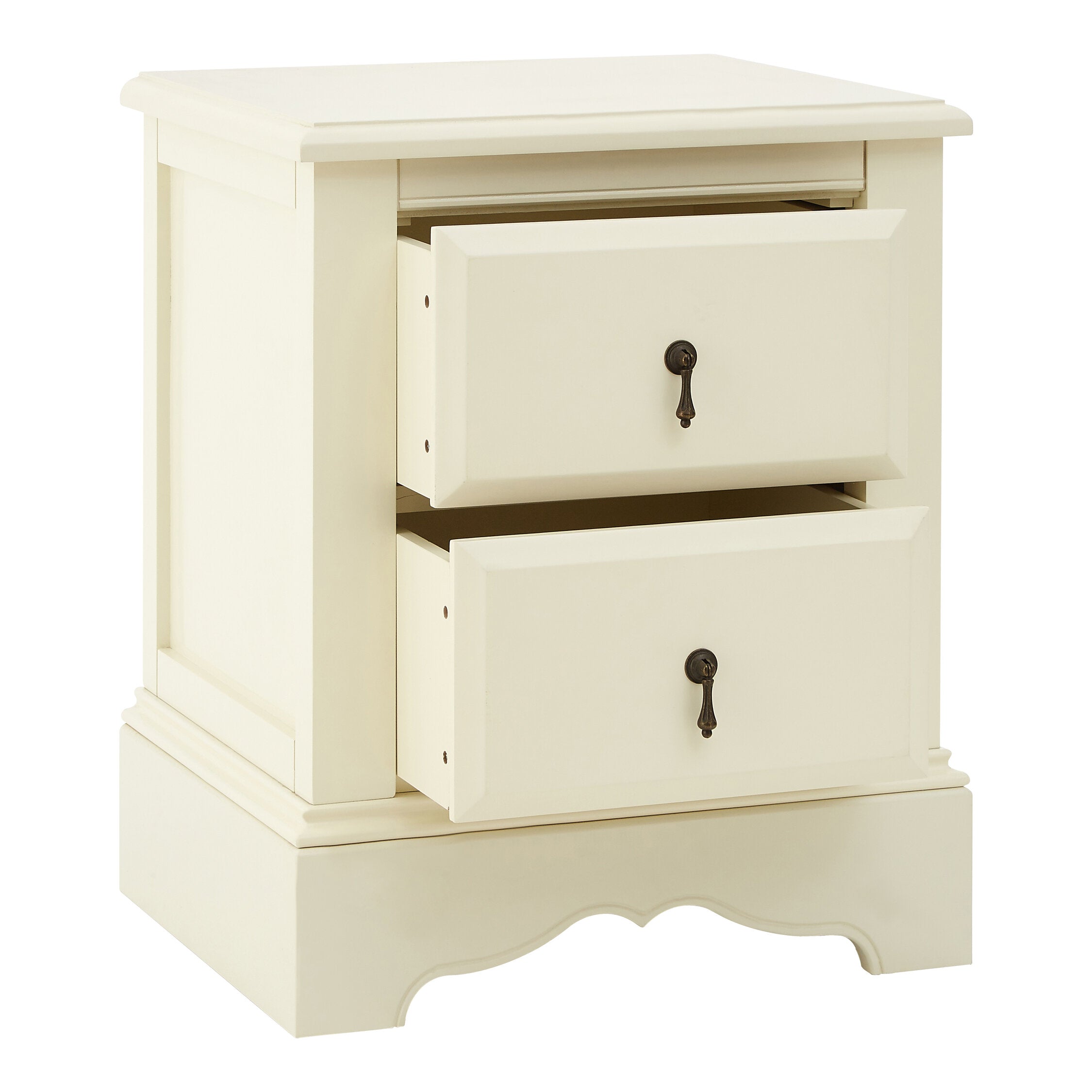Classic Ivory Two Drawer Bedside Cabinet - The Orchard Home and Gifts