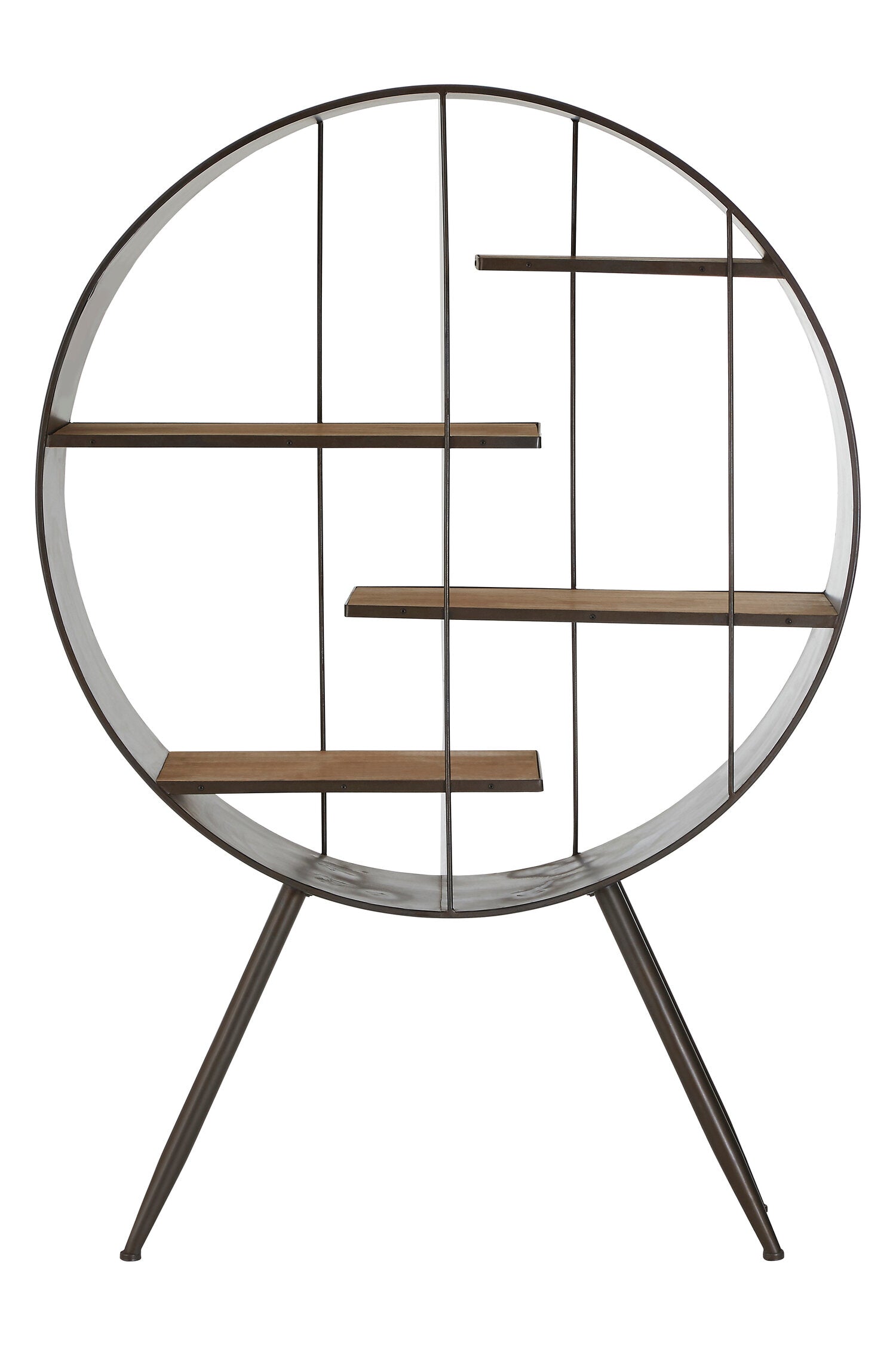 Iron and Wood Circular Shelving Display Unit - The Orchard Home and Gifts