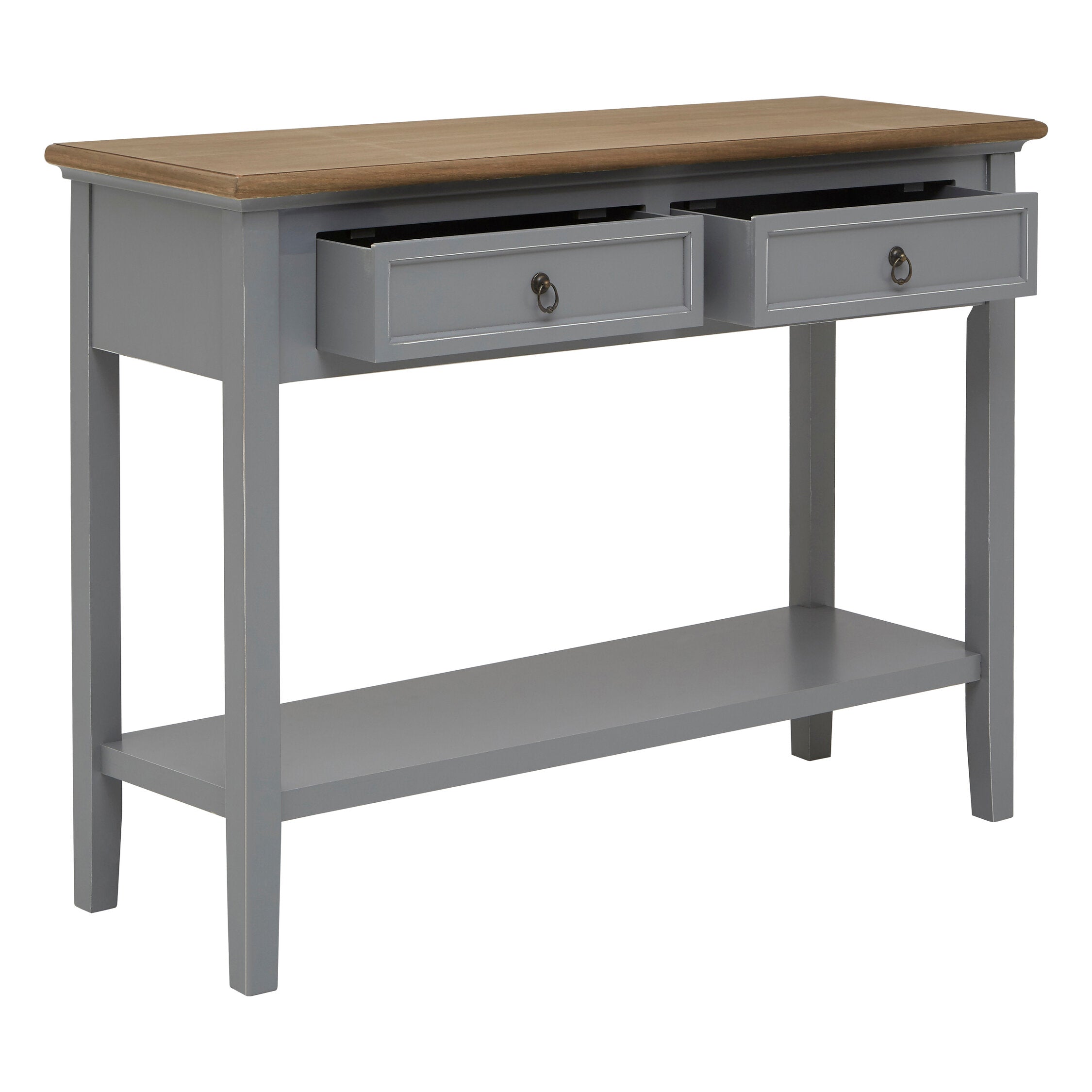 Windsor Grey Two Drawer Console Table - The Orchard Home and Gifts