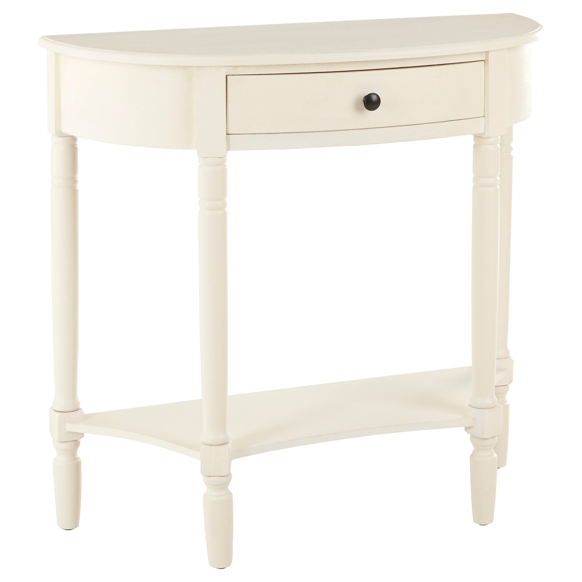 Classic Antique White Half Moon Console Table - The Orchard Home and Gifts