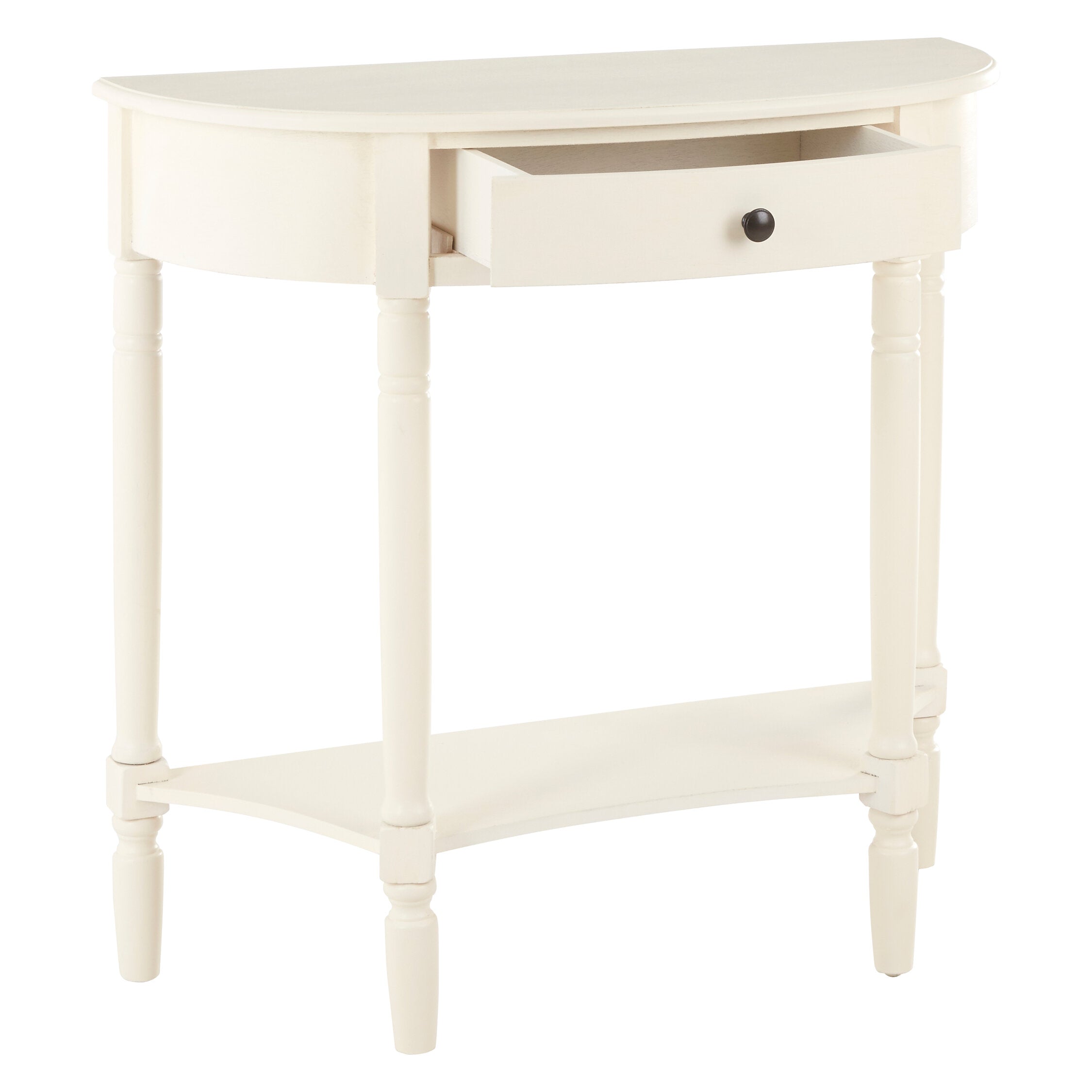 Classic Antique White Half Moon Console Table - The Orchard Home and Gifts