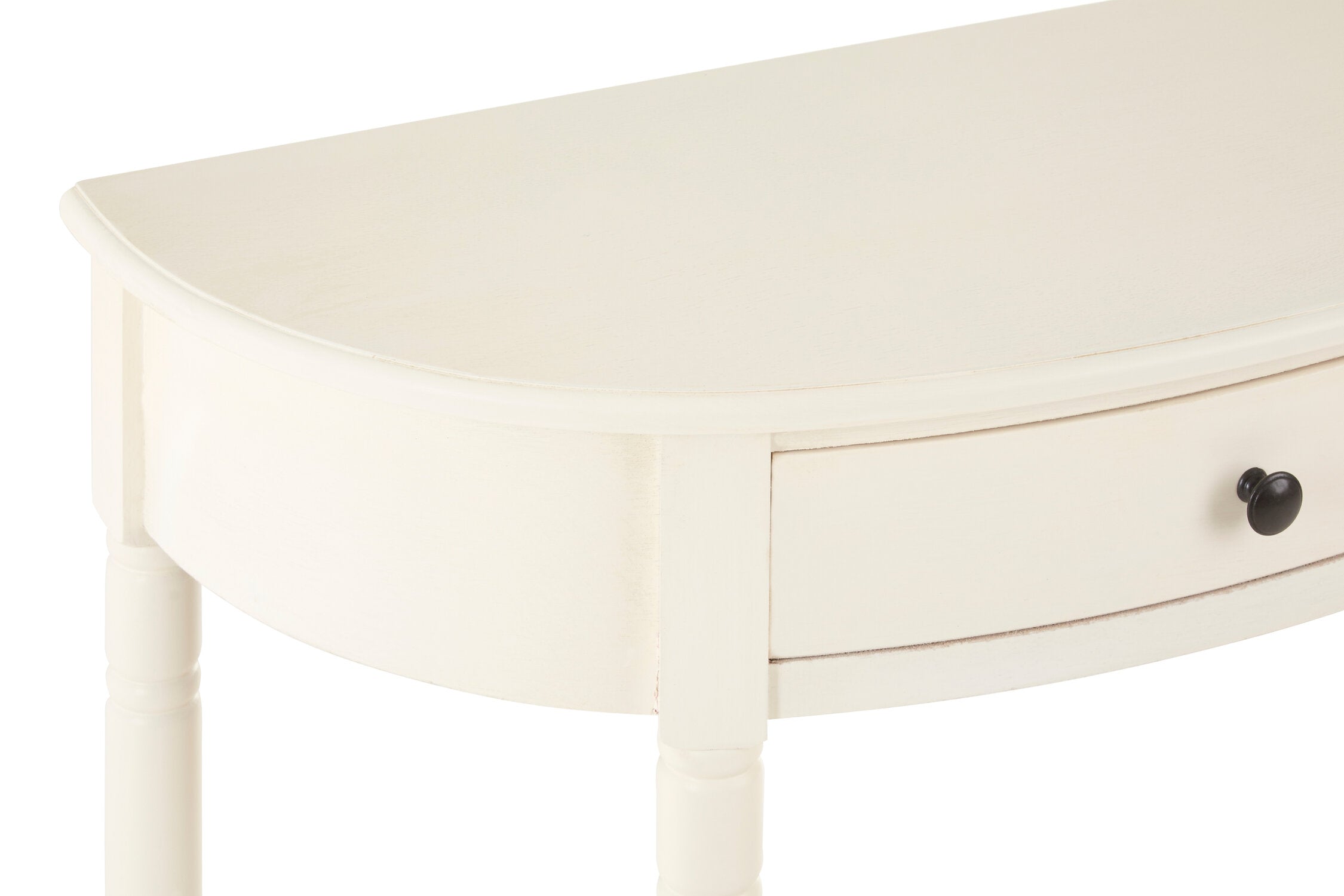 Classic Antique White Half Moon Console Table - The Orchard Home and Gifts