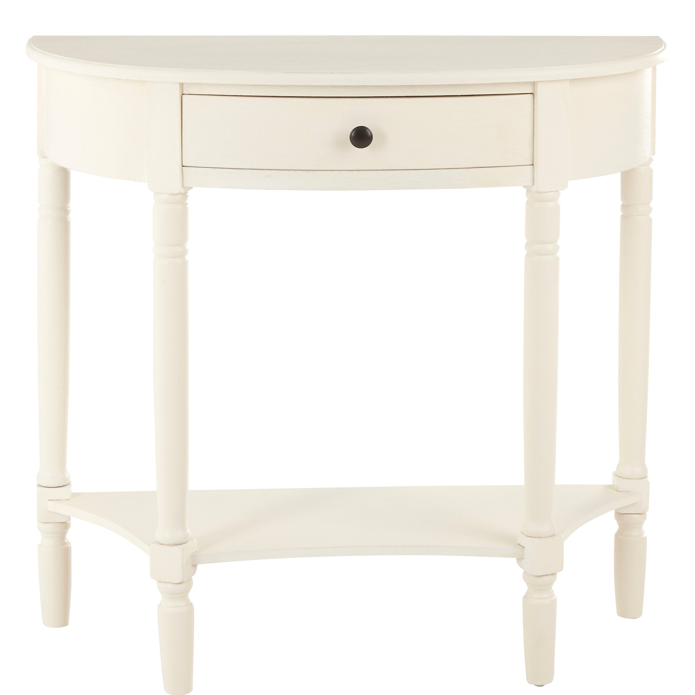 Classic Antique White Half Moon Console Table - The Orchard Home and Gifts