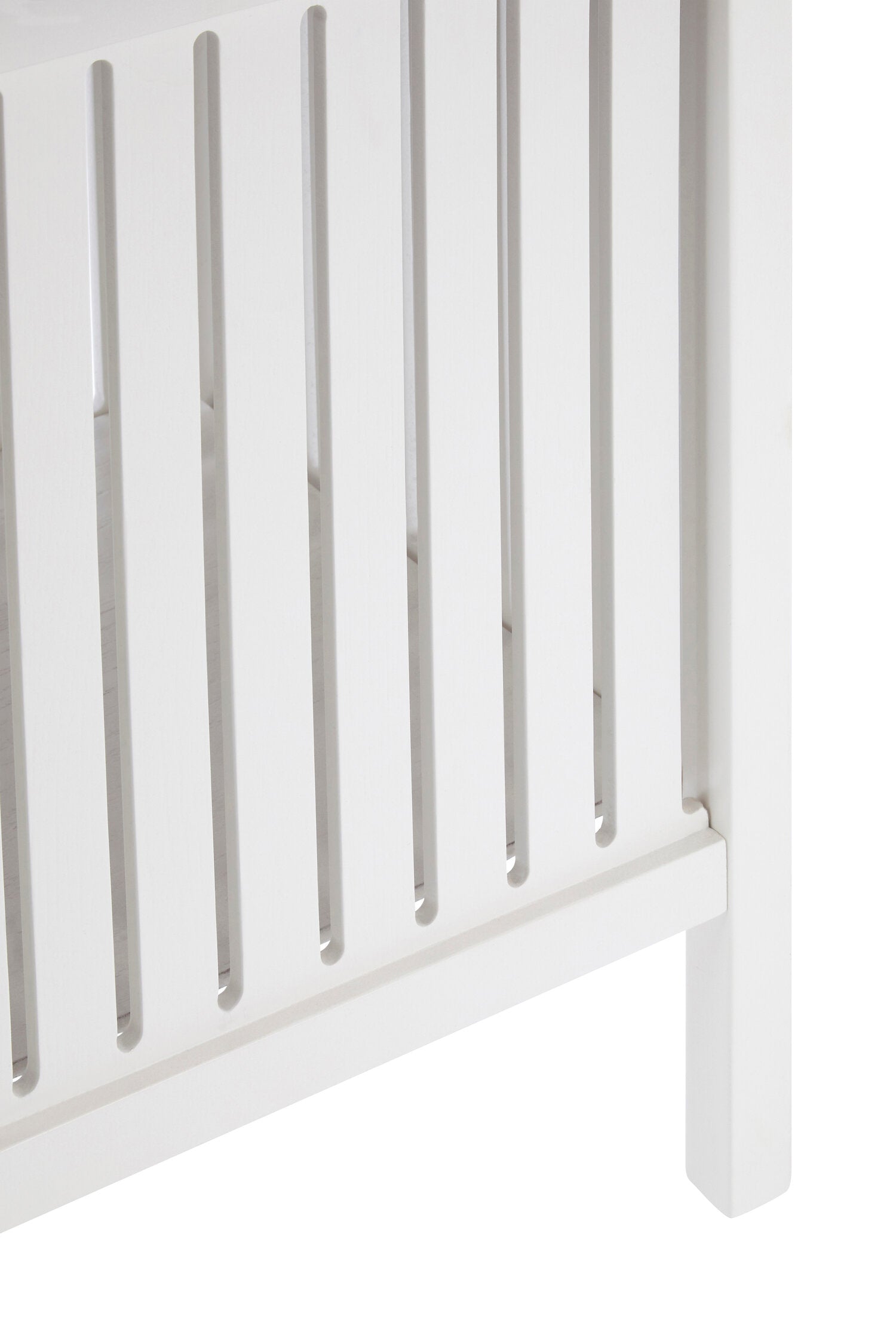 White Bathroom Slatted Laundry Storage Stool - The Orchard Home and Gifts
