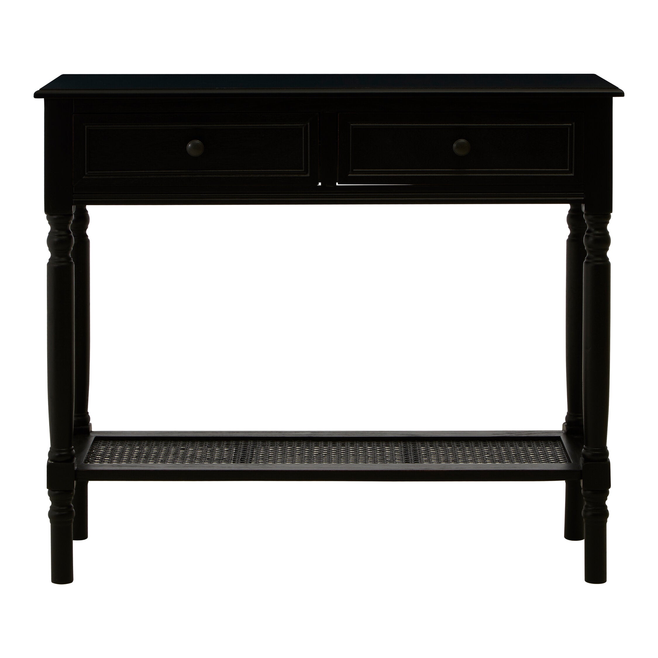 Antique Black Wash Two Drawer Console Table - The Orchard Home and Gifts