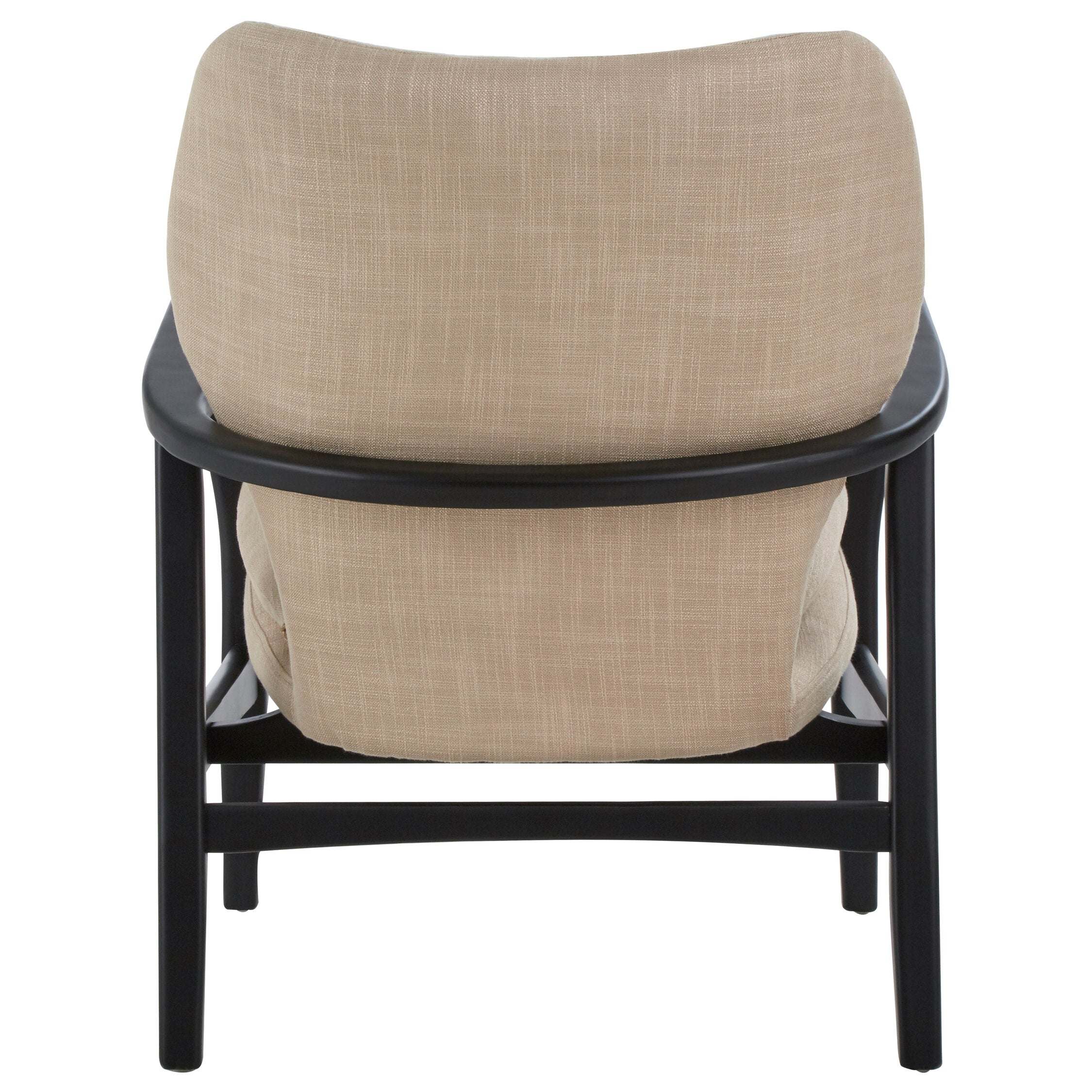 Mid Century Beige Padded Armcahir with Black Frame - The Orchard Home and Gifts