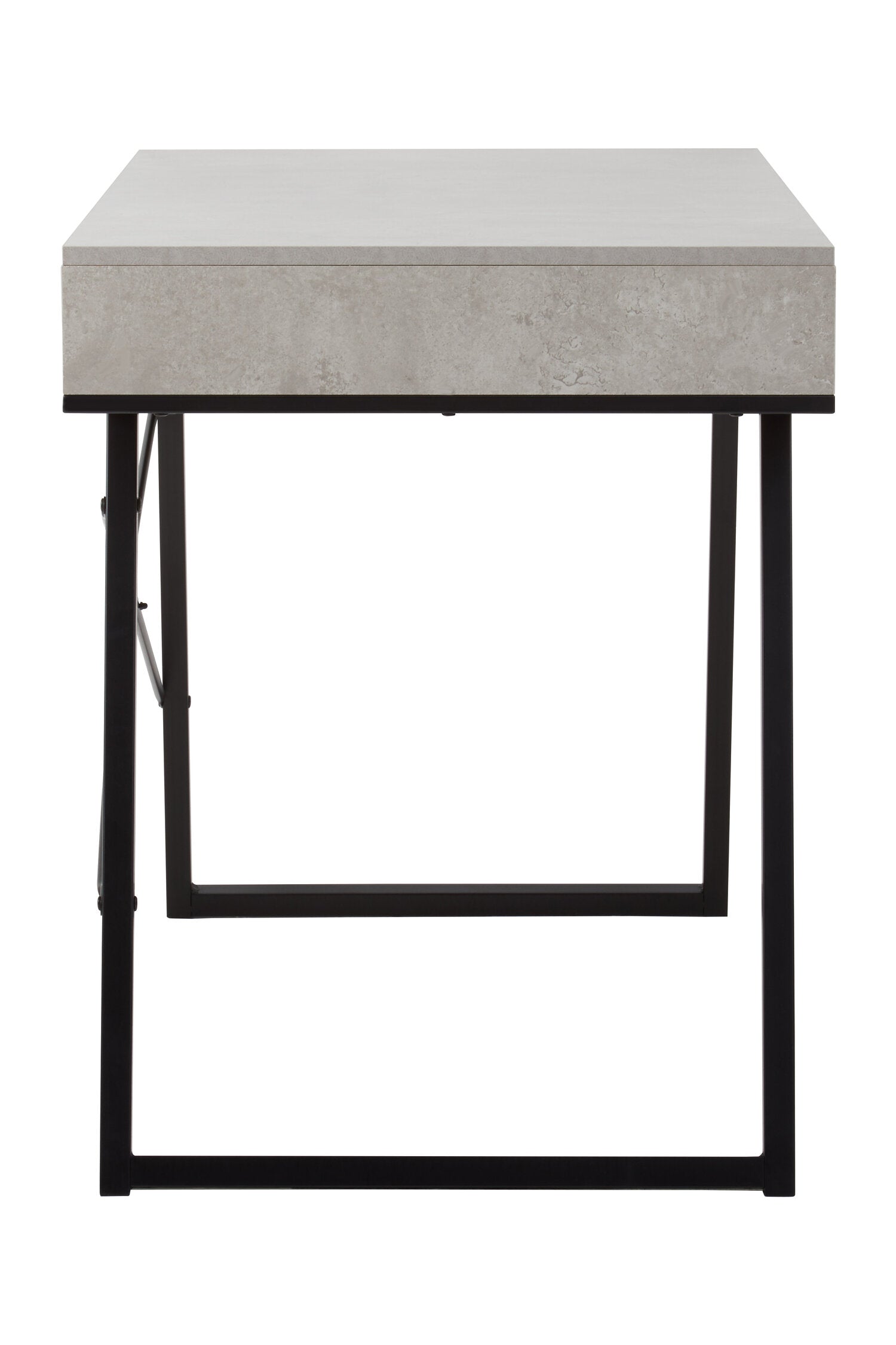 Concrete Effect Industrial Two Drawer Desk Console Table - The Orchard Home and Gifts