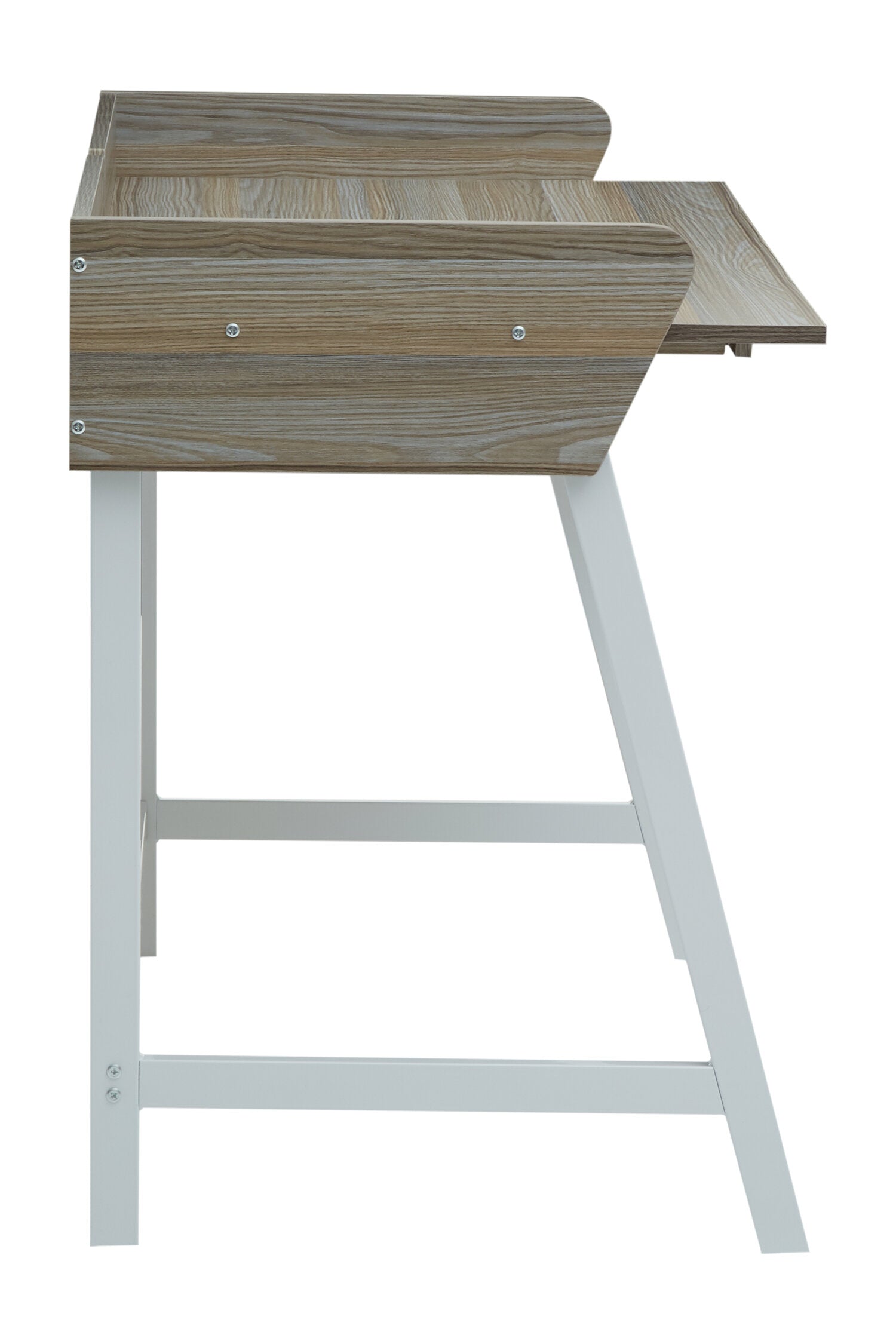 Oak Effect One Drawer Desk With Iron Legs - The Orchard Home and Gifts