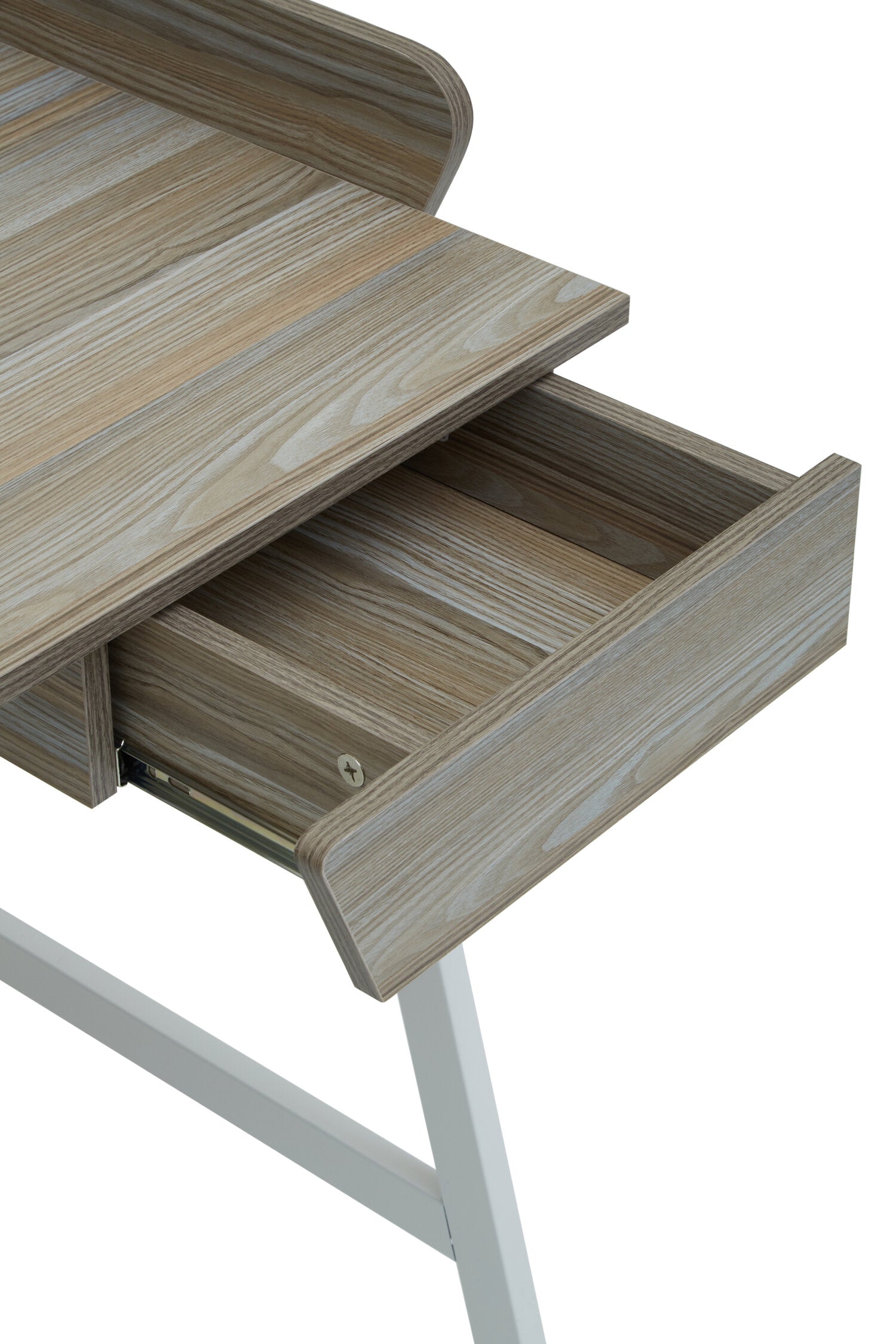 Oak Effect One Drawer Desk With Iron Legs - The Orchard Home and Gifts