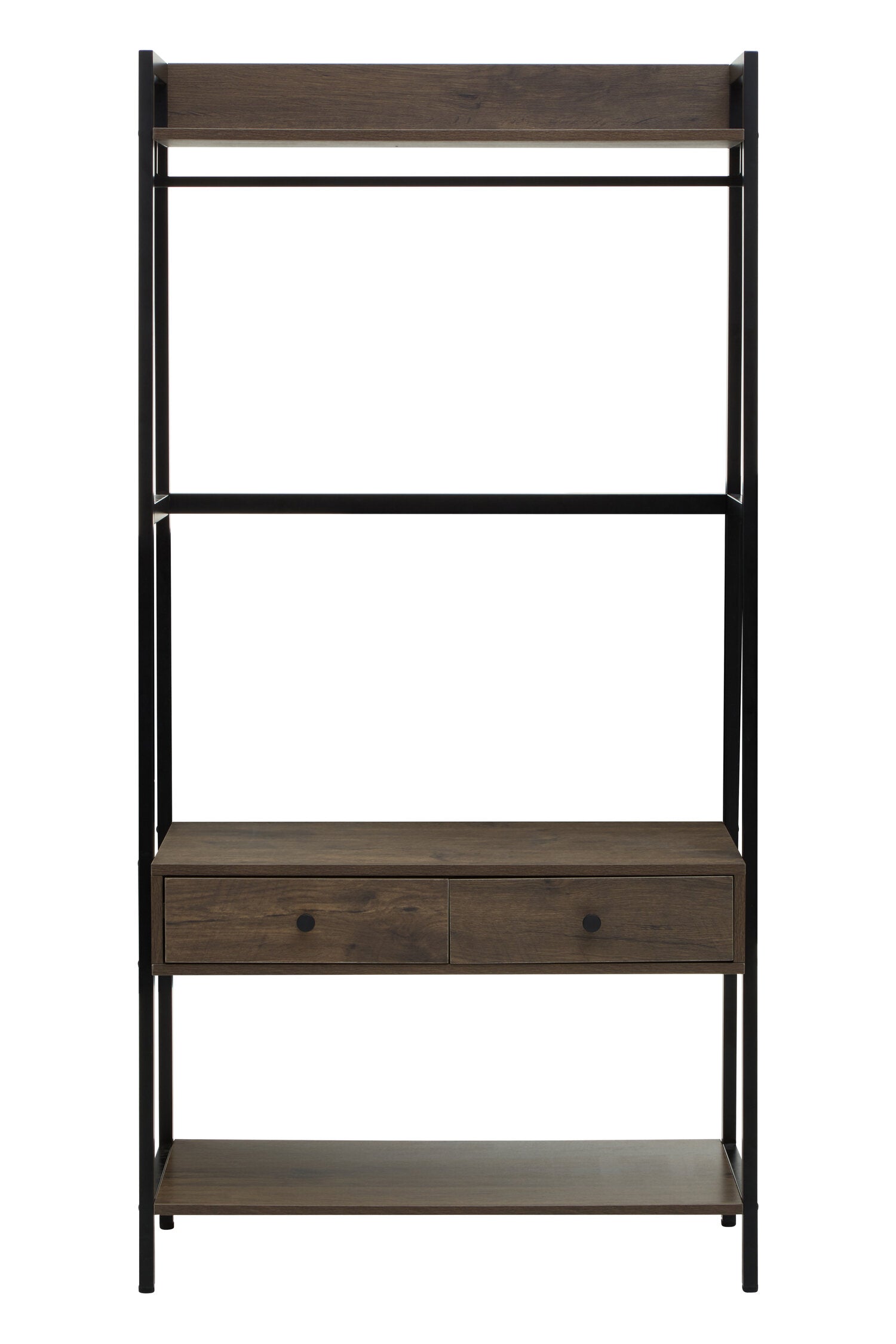 Dark Oak Effect Open Wardrobe with One Drawer - The Orchard Home and Gifts