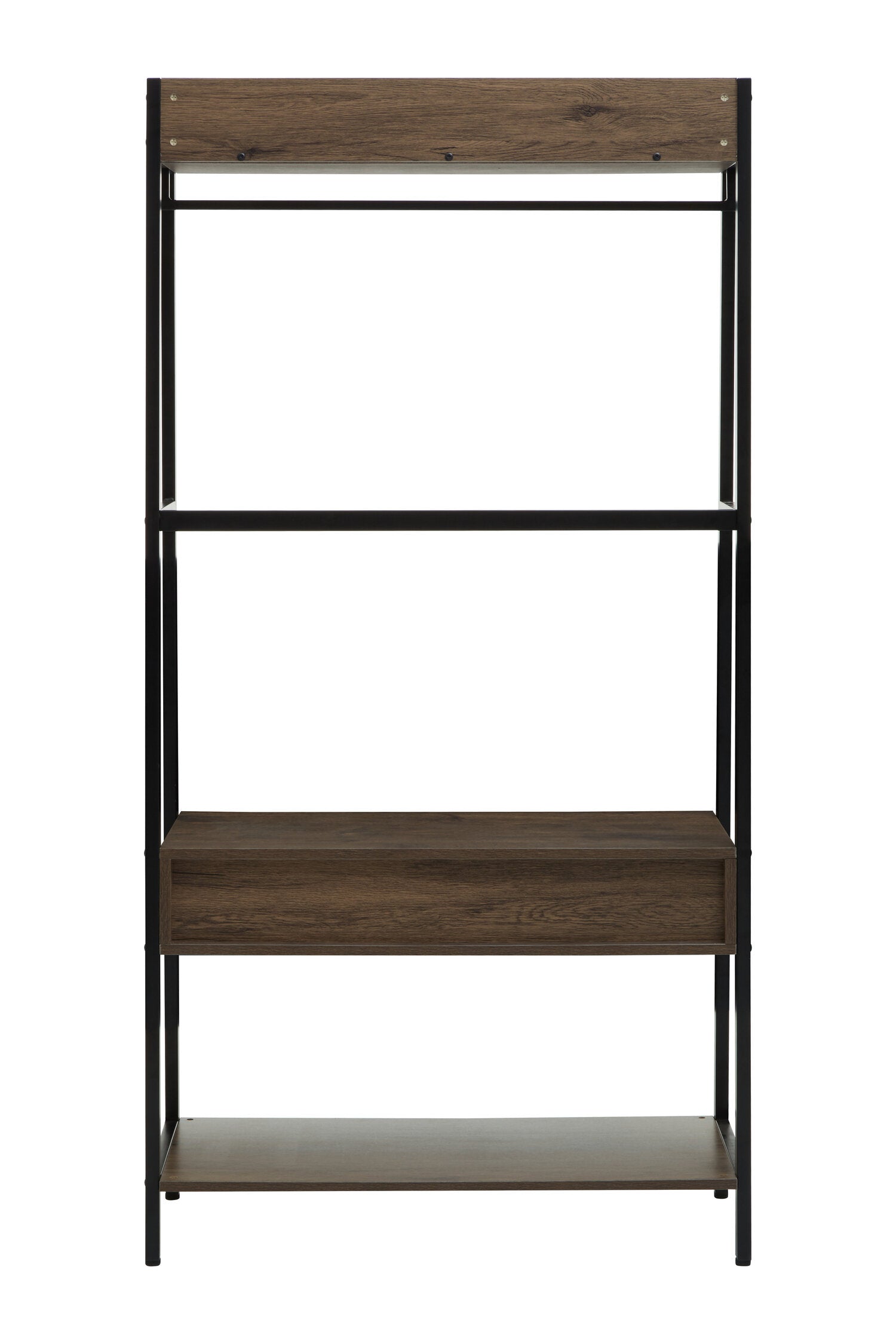 Dark Oak Effect Open Wardrobe with One Drawer - The Orchard Home and Gifts
