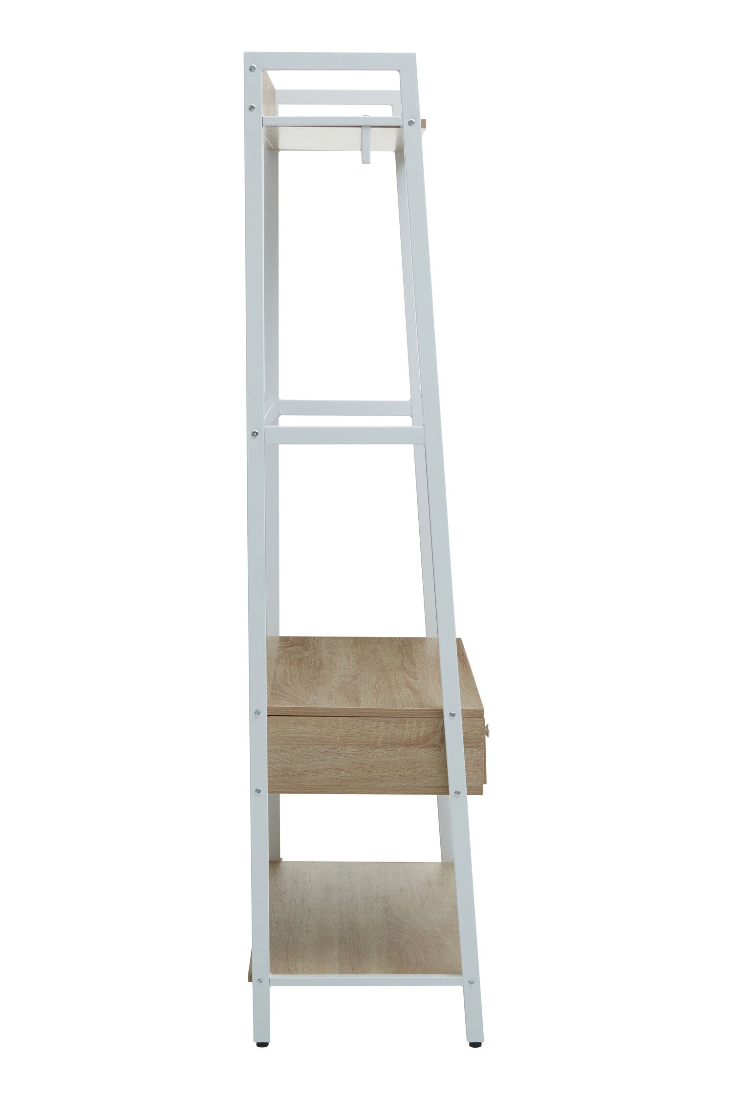 White and Natural Oak Effect Open Wardrobe with One Drawer - The Orchard Home and Gifts