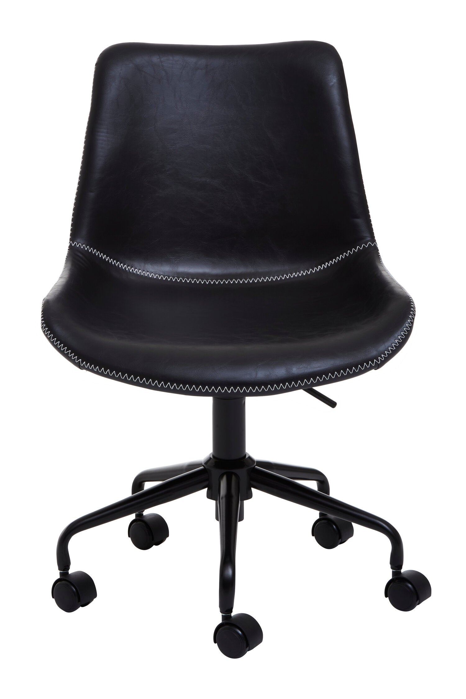 Morris Black PU Leather Swivel Office Chair - The Orchard Home and Gifts