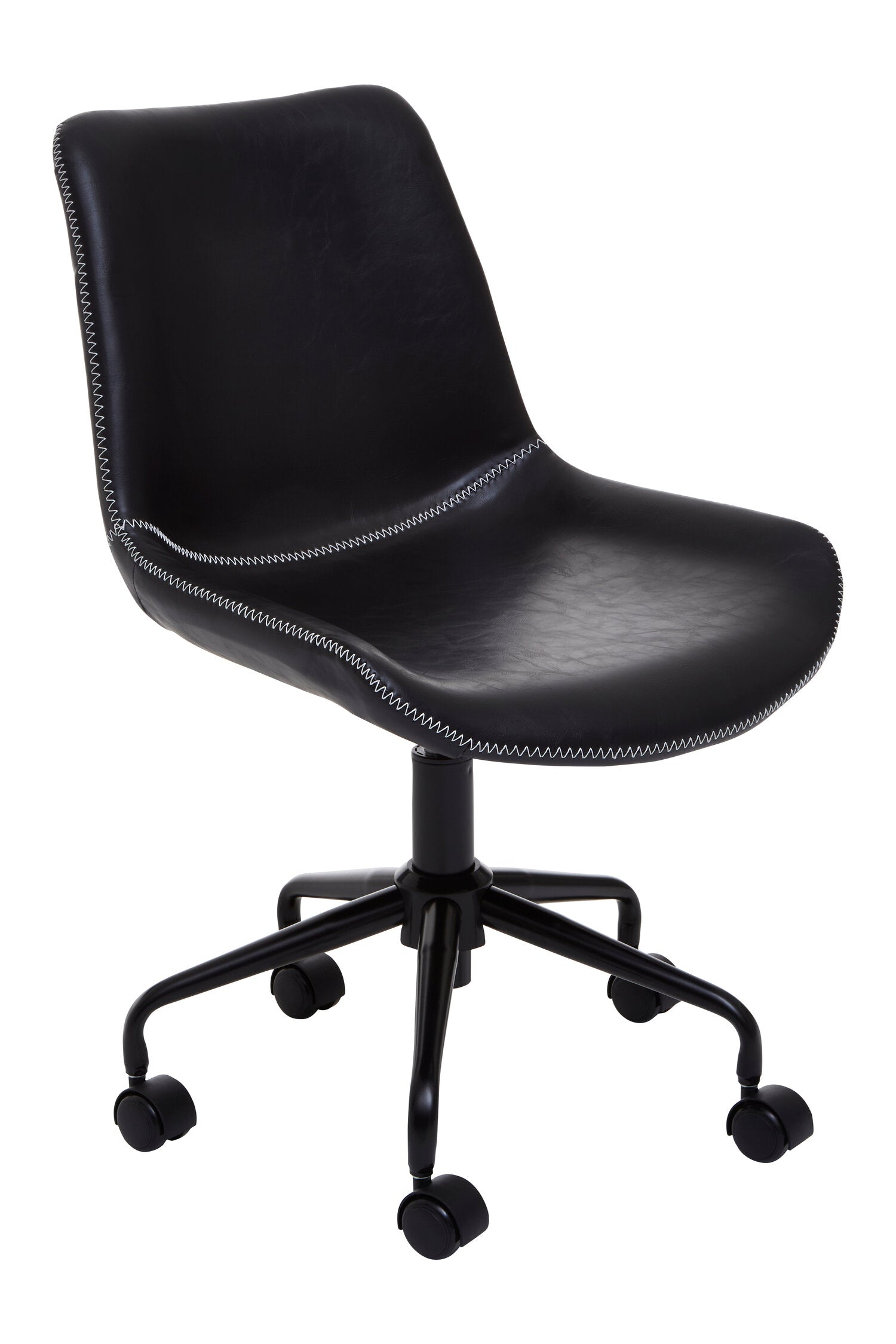 Morris Black PU Leather Swivel Office Chair - The Orchard Home and Gifts