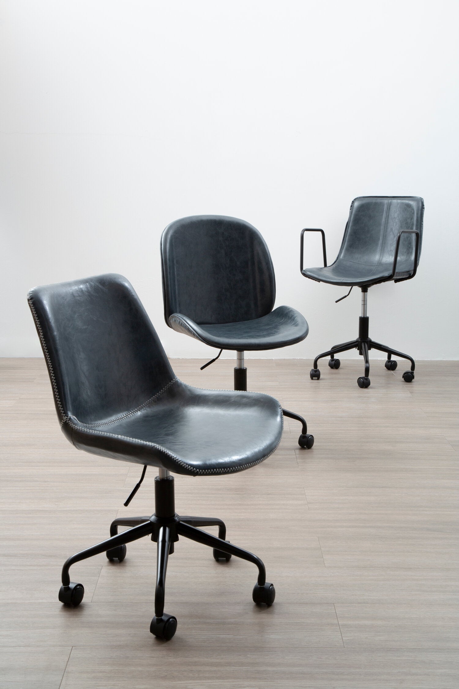 Morris Grey PU Leather Swivel Office Chair - The Orchard Home and Gifts