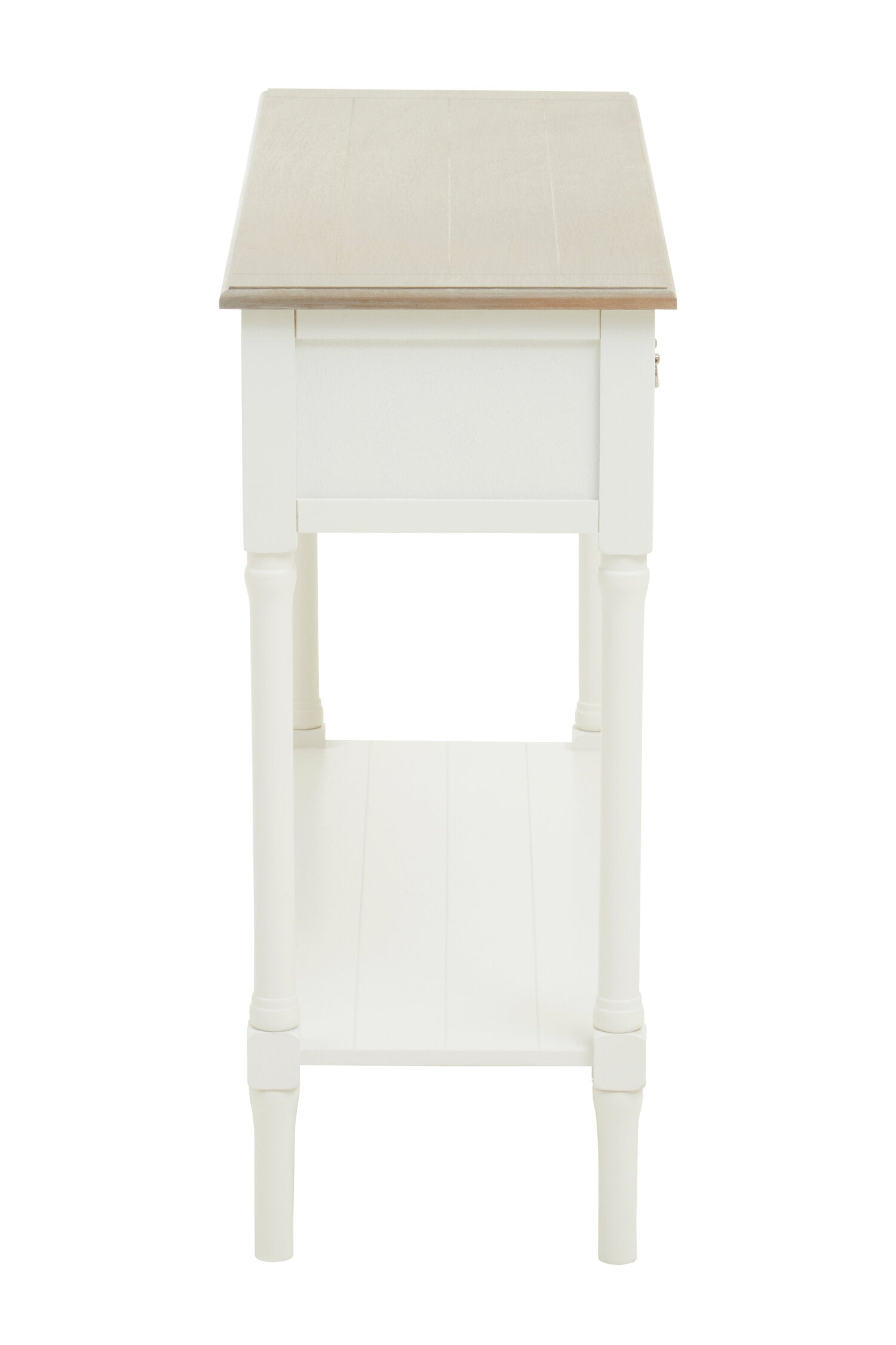 Country White Two Drawer Console Table with Shelf - The Orchard Home and Gifts