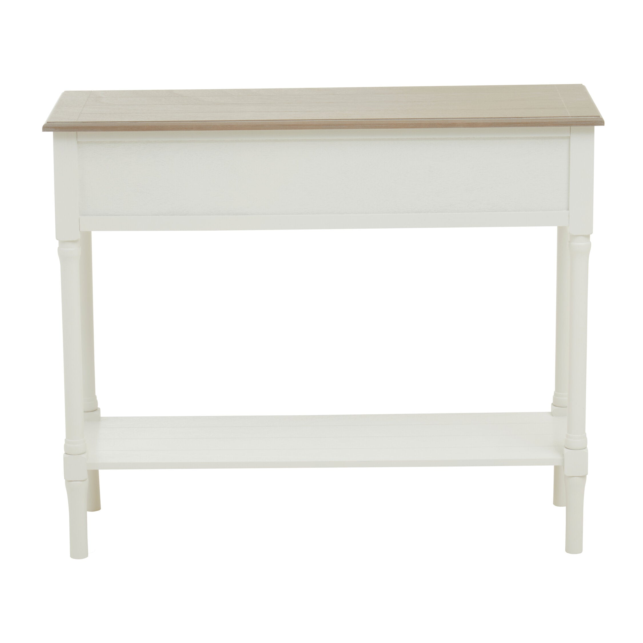 Country White Two Drawer Console Table with Shelf - The Orchard Home and Gifts