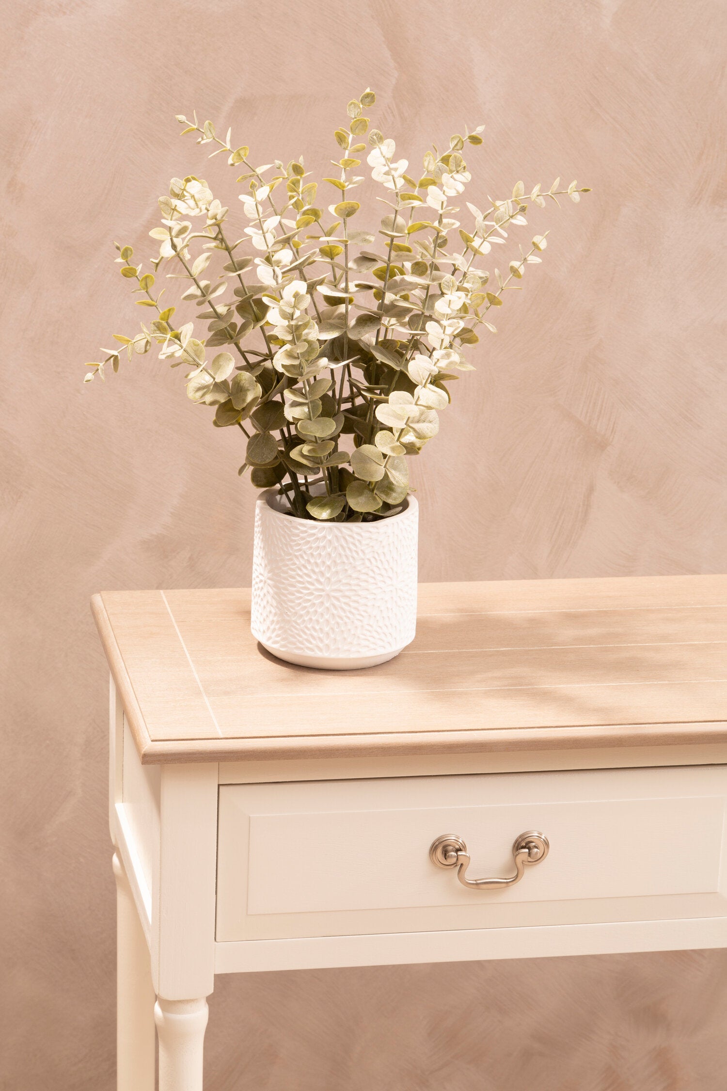 Country White Two Drawer Console Table with Shelf - The Orchard Home and Gifts