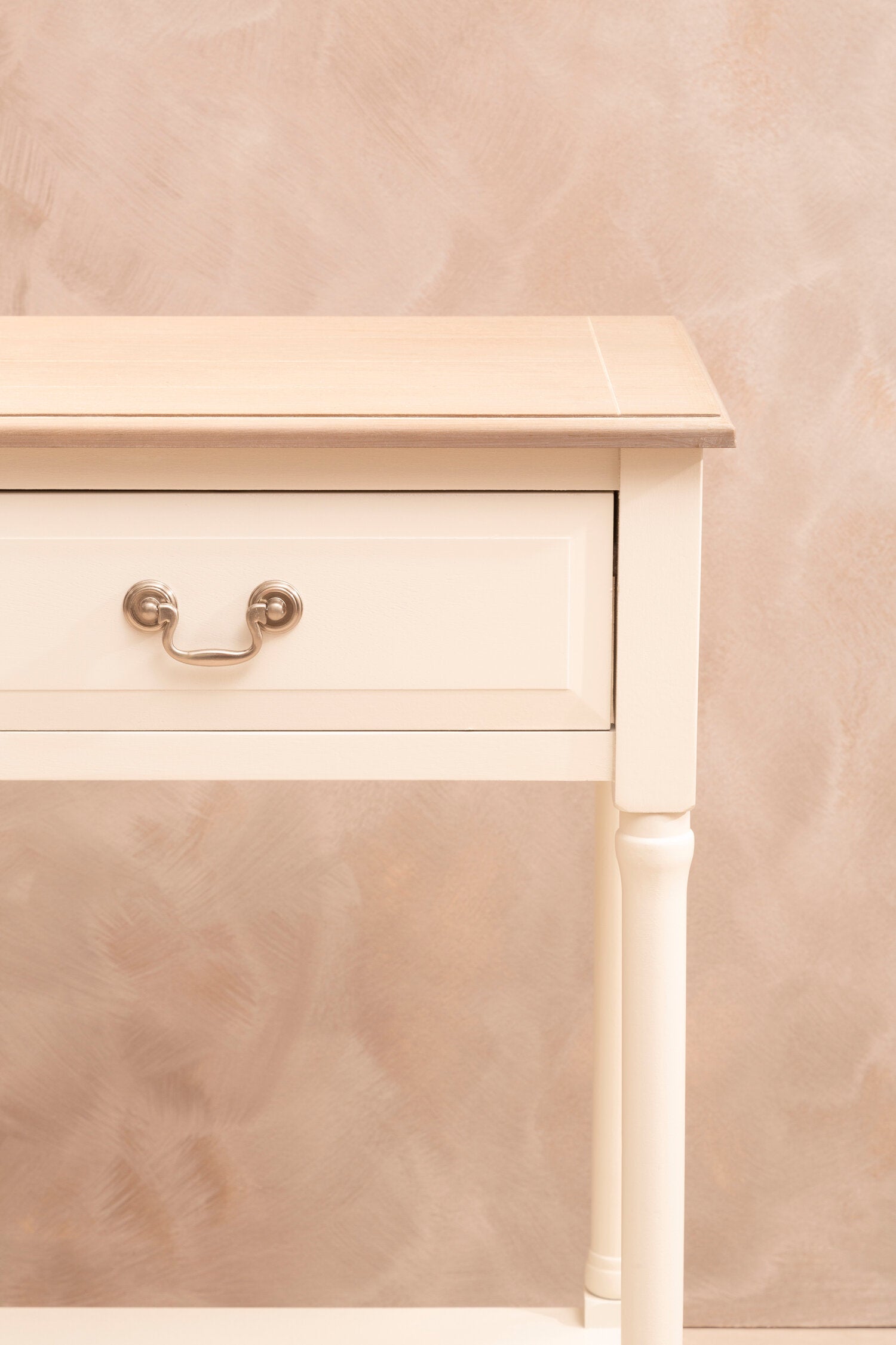 Country White Two Drawer Console Table with Shelf - The Orchard Home and Gifts