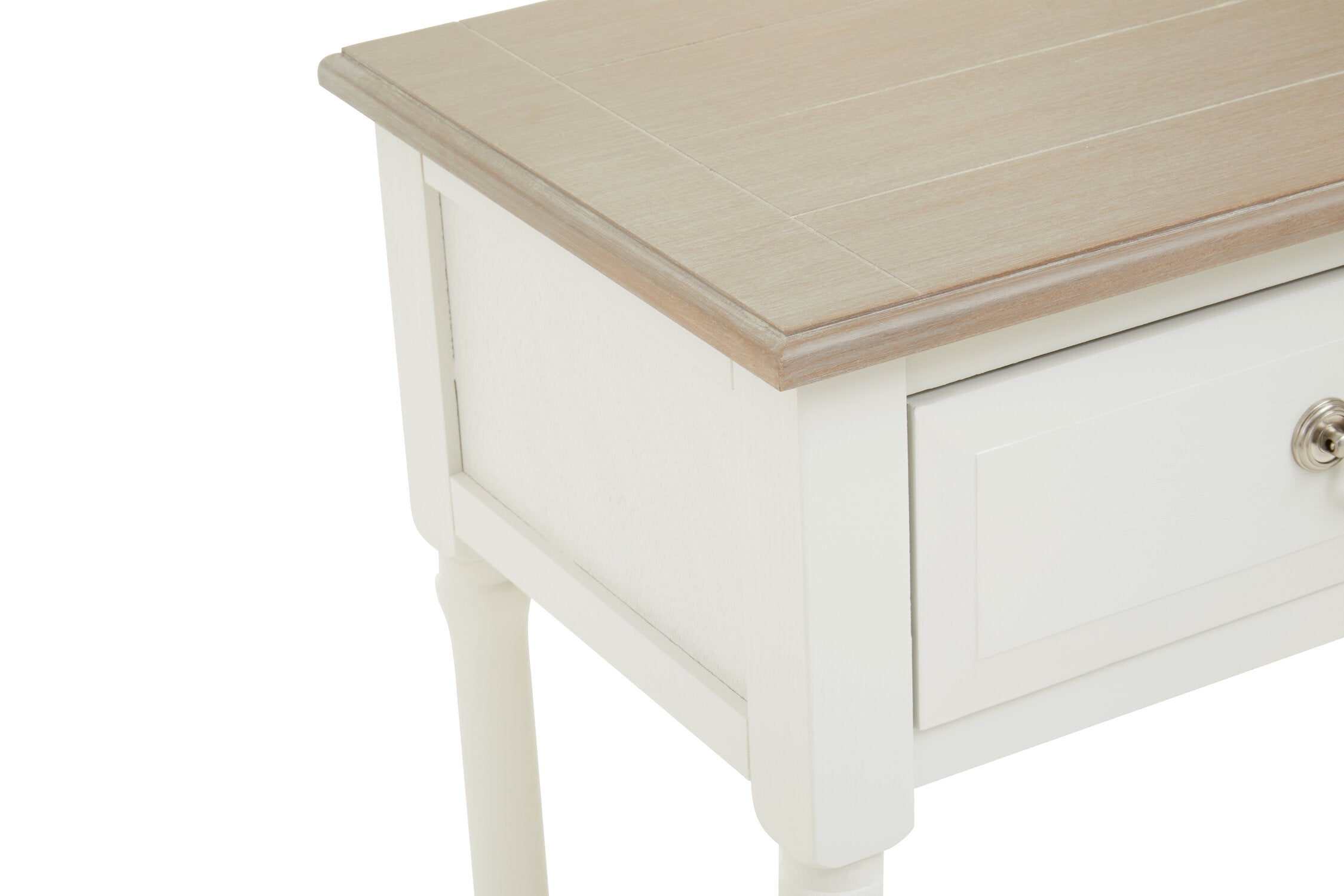 Country White Two Drawer Console Table with Shelf - The Orchard Home and Gifts