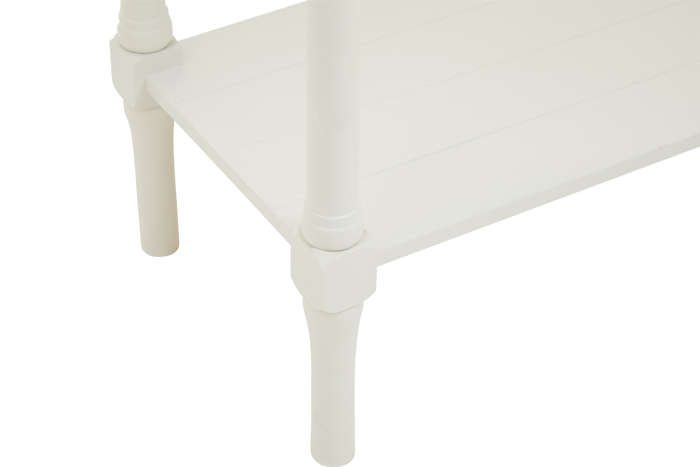 Country White Two Drawer Console Table with Shelf - The Orchard Home and Gifts